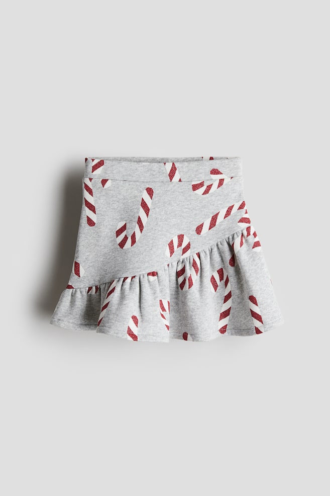 Patterned skirt - Light grey/Candy canes - 1