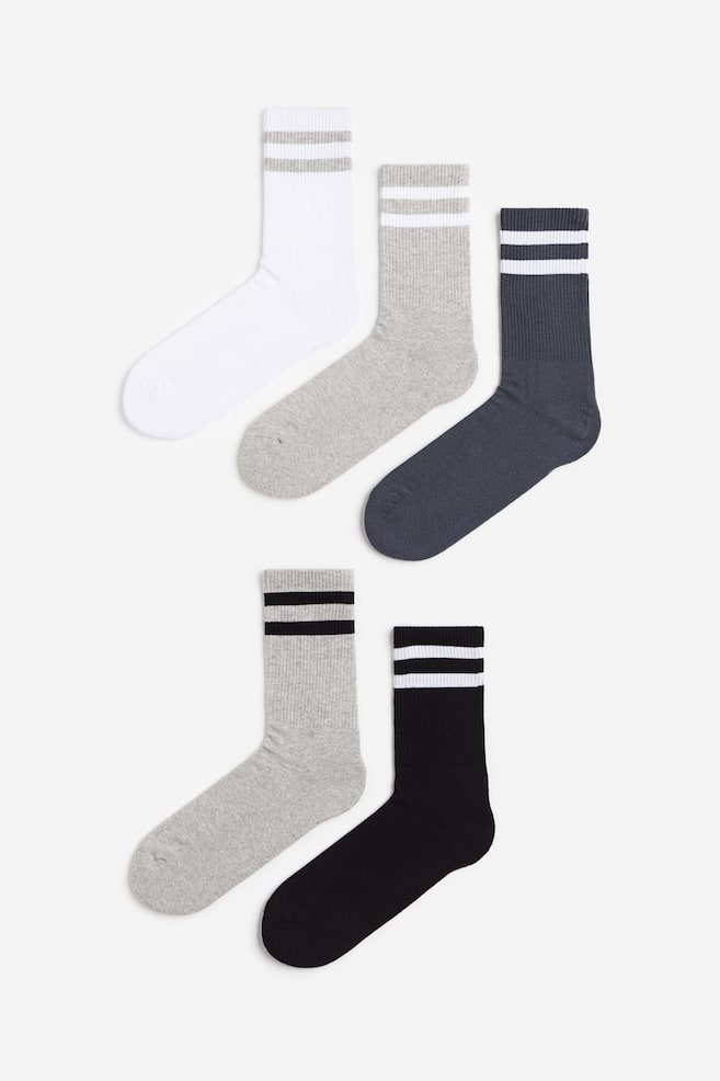 Chaussettes, lot de 5 paires - Noir/gris/blanc/Blanc/gris/Beige/rose/bordeaux - 1