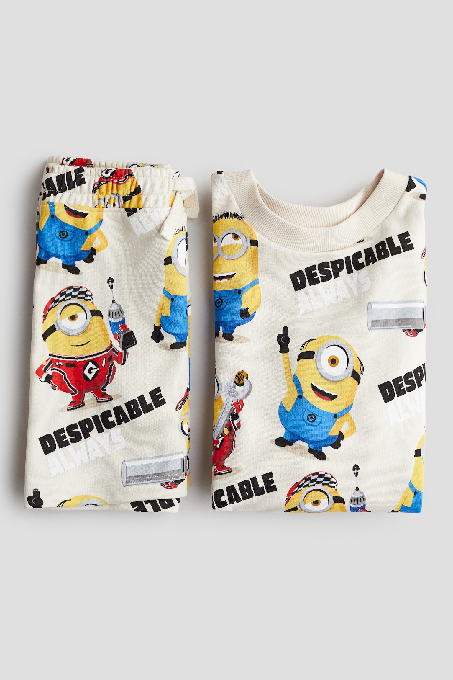 2-piece printed sweatshirt set - Light beige/Minions - 2