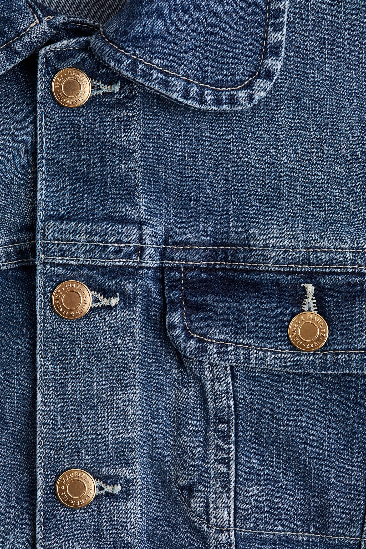 Женская куртка H&M Short Denim Jacket, цвет: Джинсовый синий — фото 2