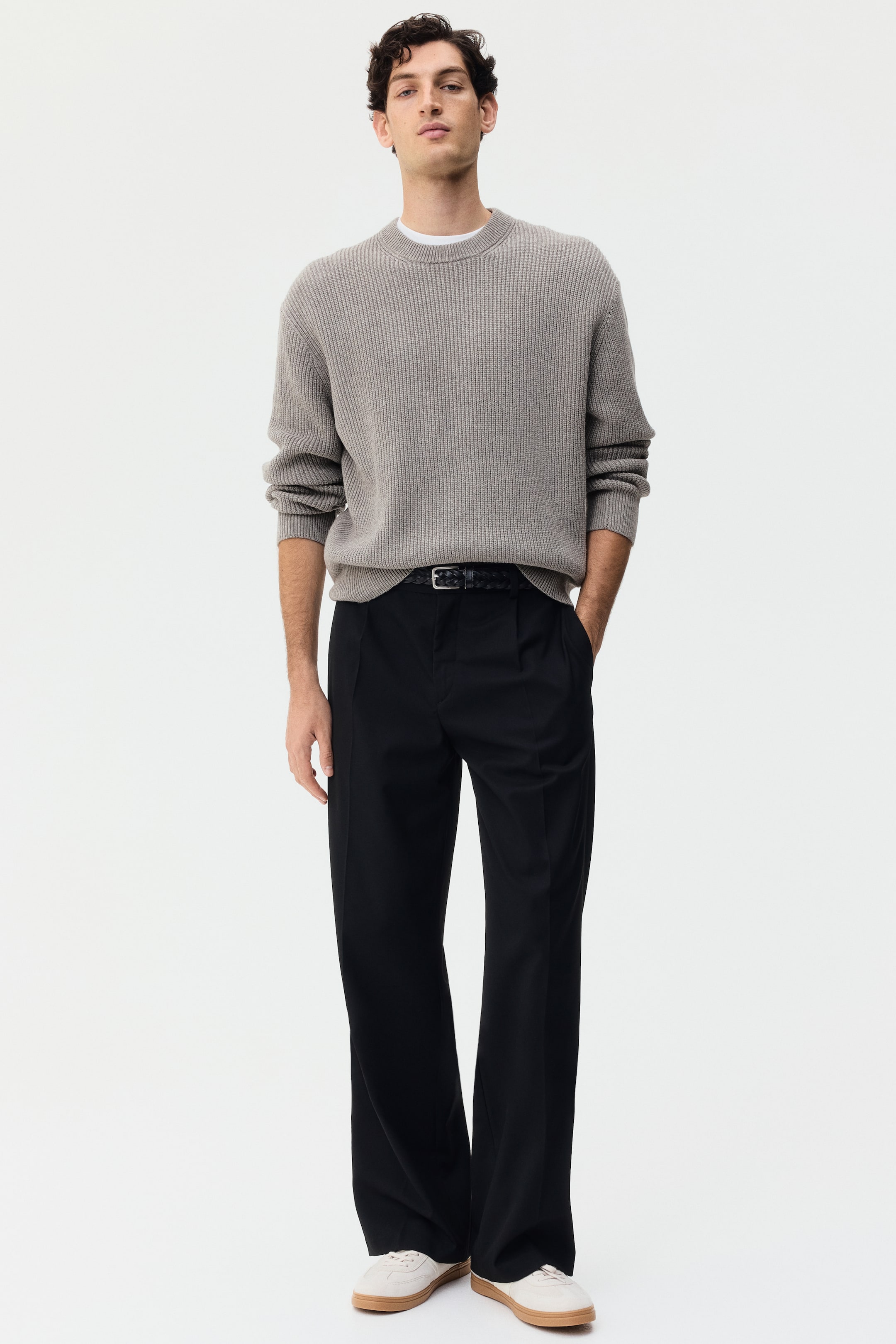 View larger image: Relaxed Fit Knitted jumper - Mole - Men | H&M IN 3
