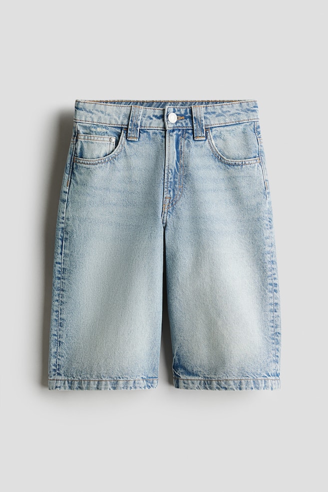 Baggy denim shorts - Light denim blue - 1