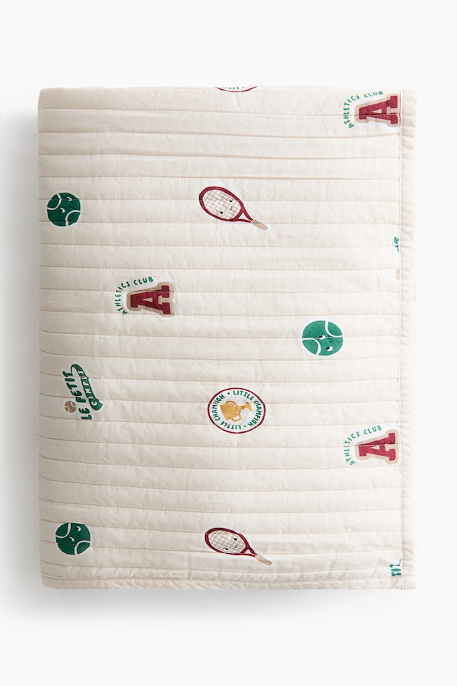 Quilted Cotton Bedspread - Light beige/Le Petit Campus/Dusty green/dinosaurs/Light blue/airplanes - 1