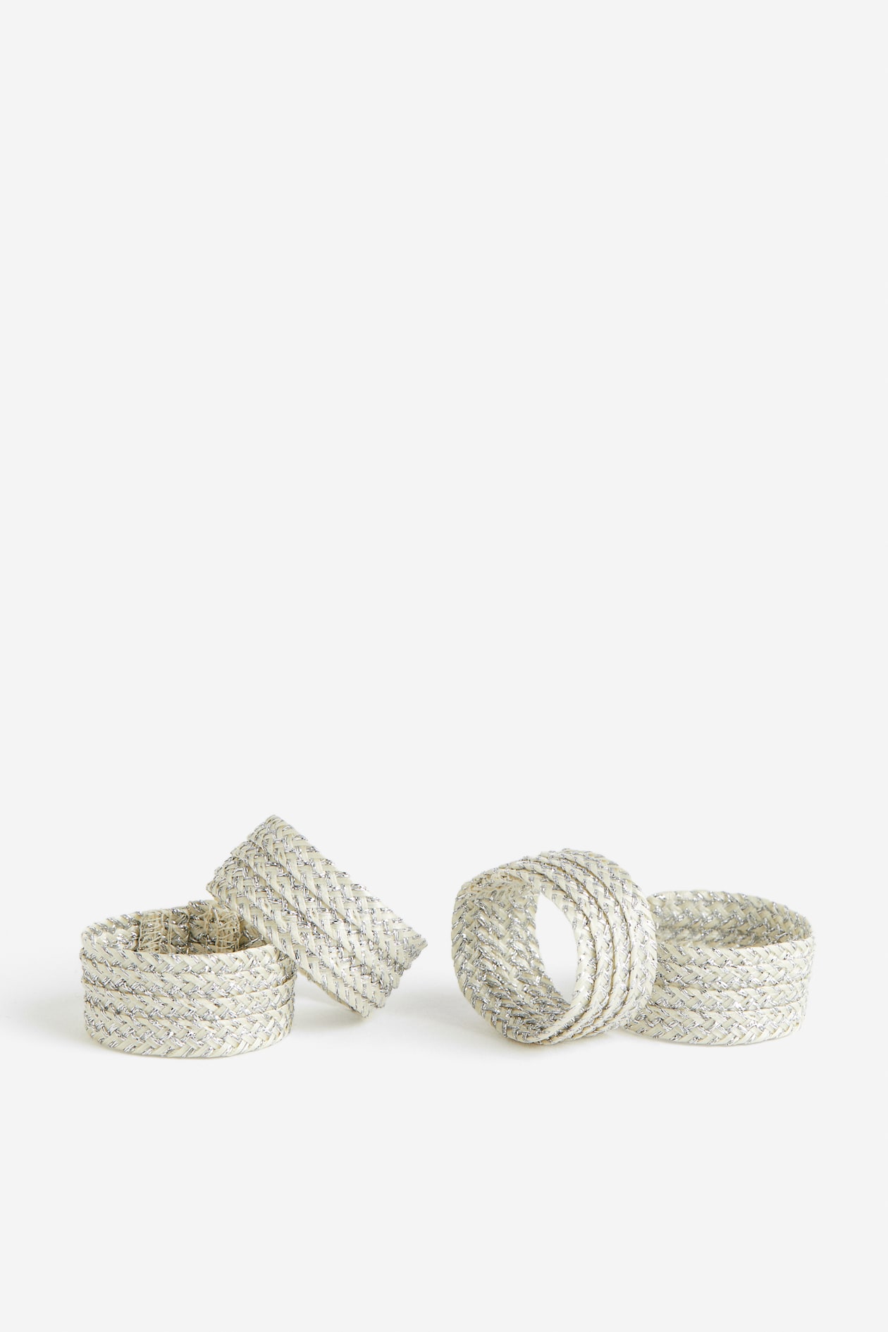 4pack glittery napkin rings Silvercoloured Home All H&M GB
