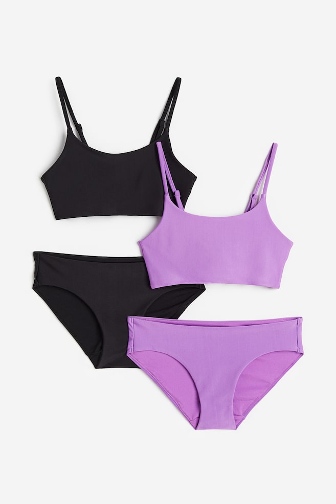 2-pack bikinis - Black/Purple/Light pink/Khaki green - 1