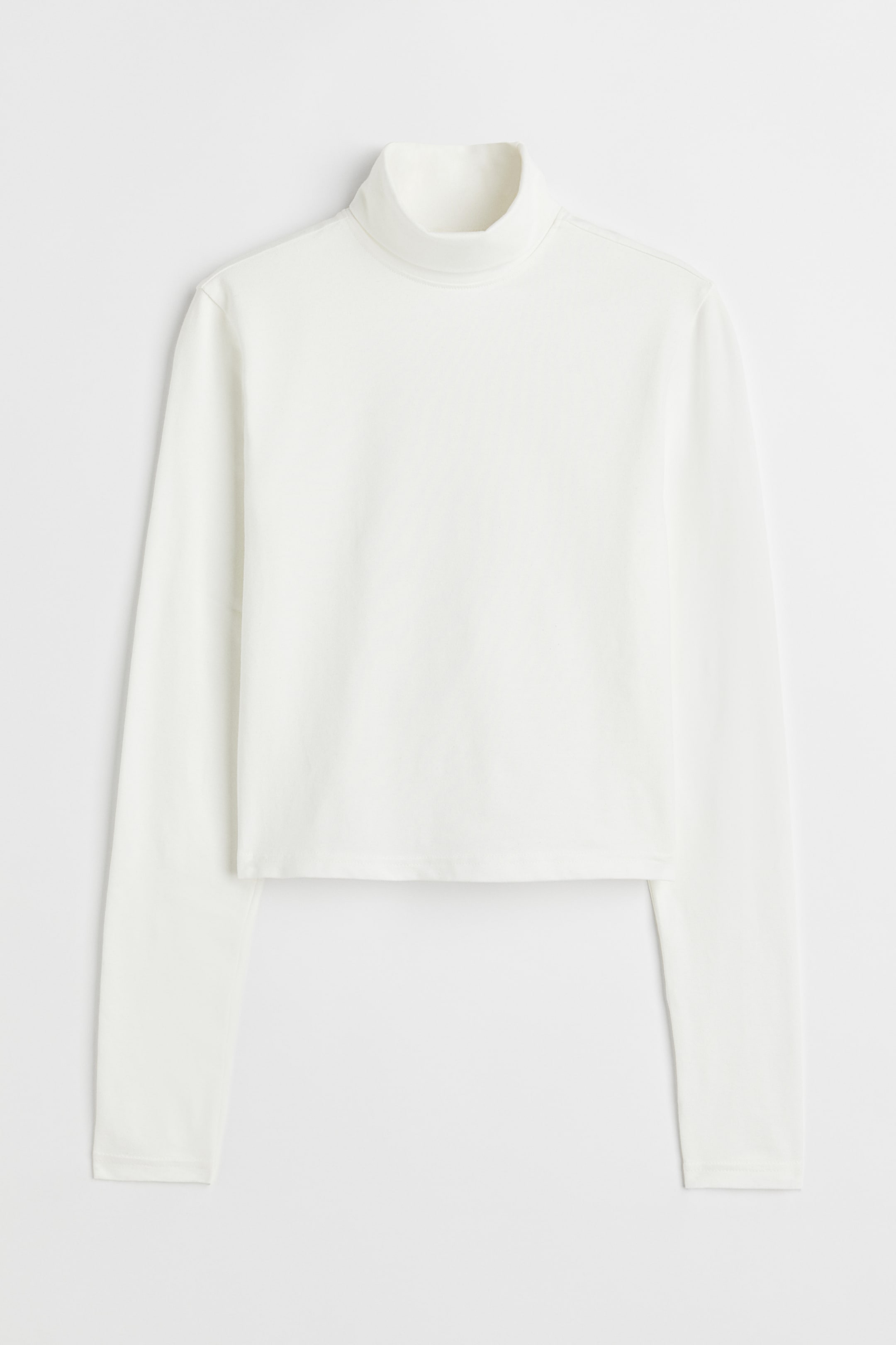 Turtleneck Top - Turtleneck - Long sleeve - White - Ladies | H&M US