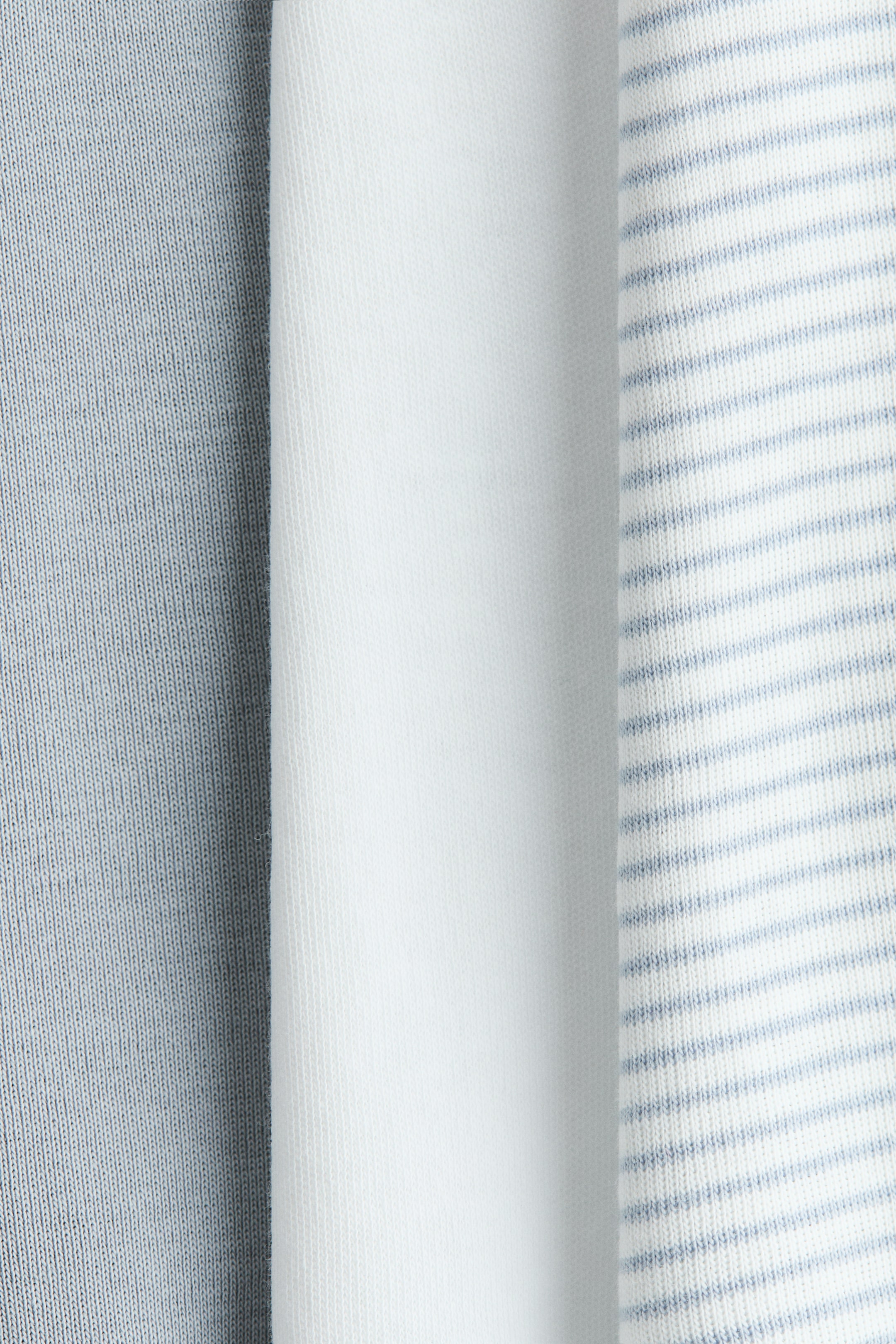 이미지 확대 보기: 폴드오버 웨이스트 팬츠 3피스 세트 - 라이트 블루/스트라이프 - Kids | H&M KR 2