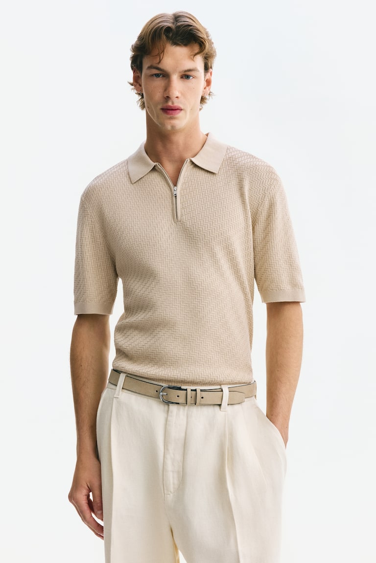 Reljefna polo majica Slim Fit