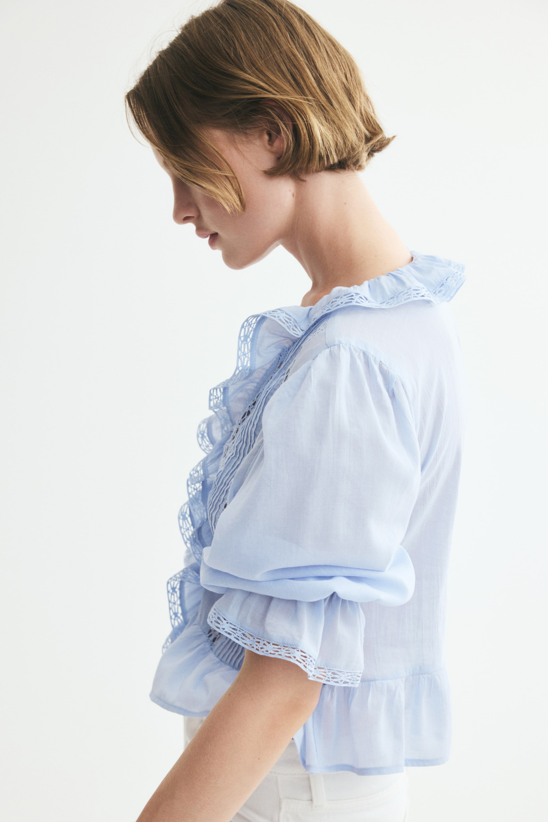 Lace-Trimmed Blouse