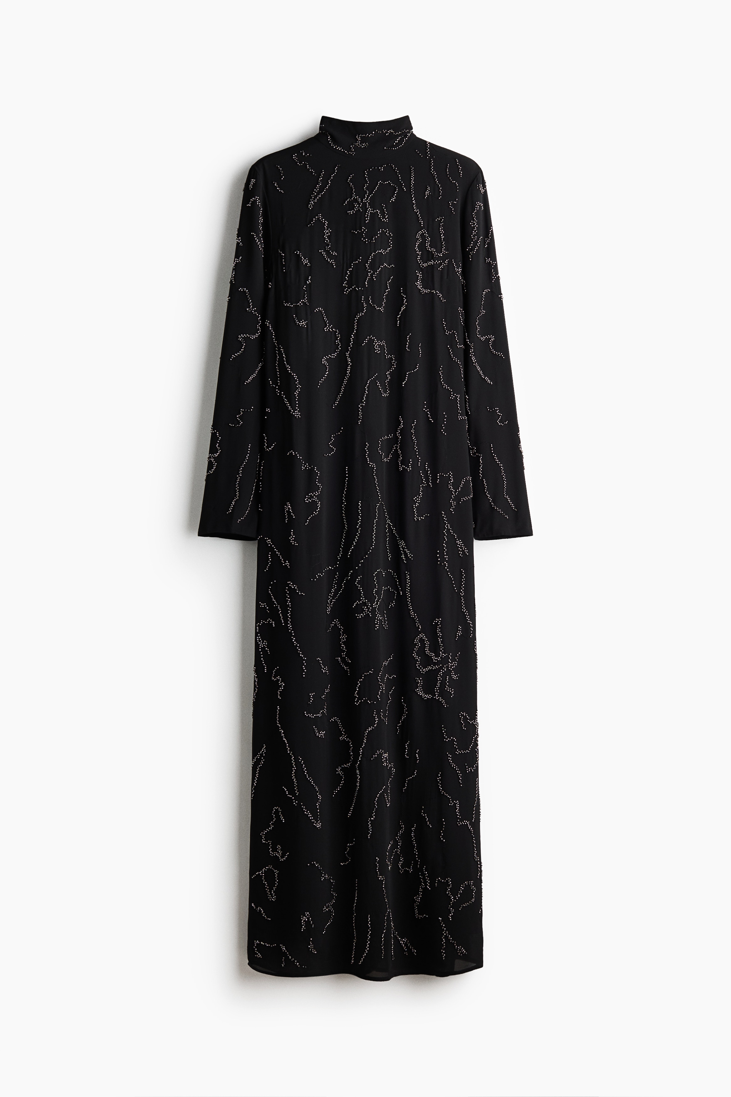 Rochie maxi cu mărgele - Negru