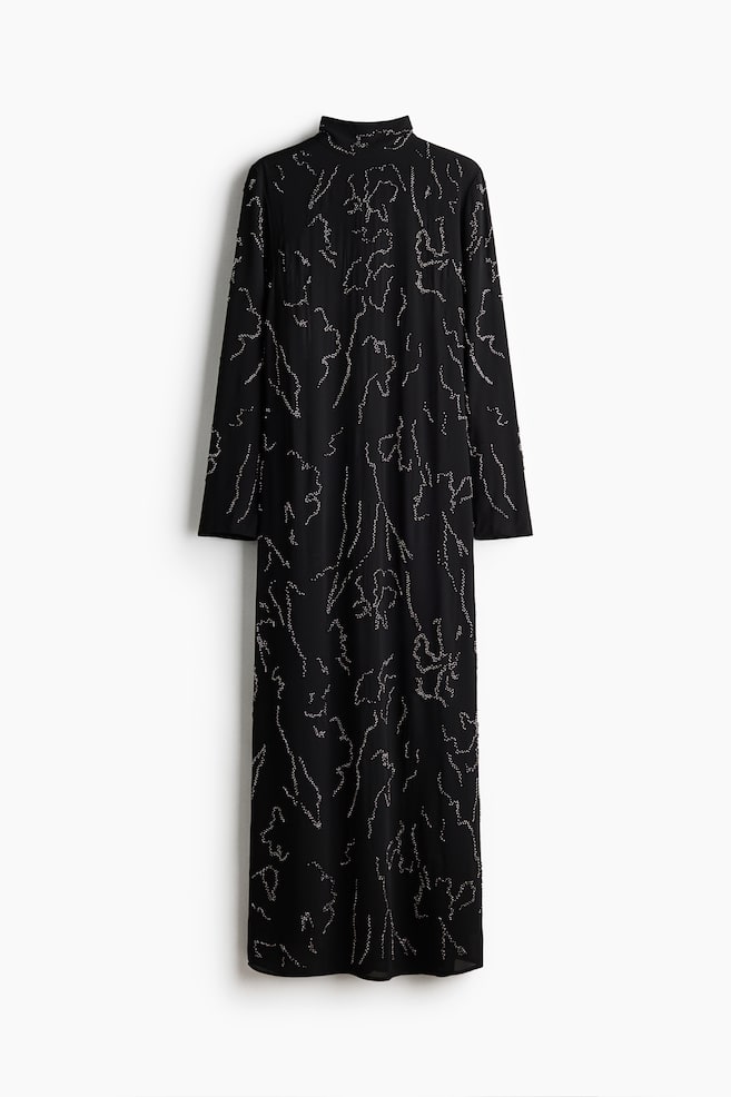 Bead-embellished maxi dress - Black - 1