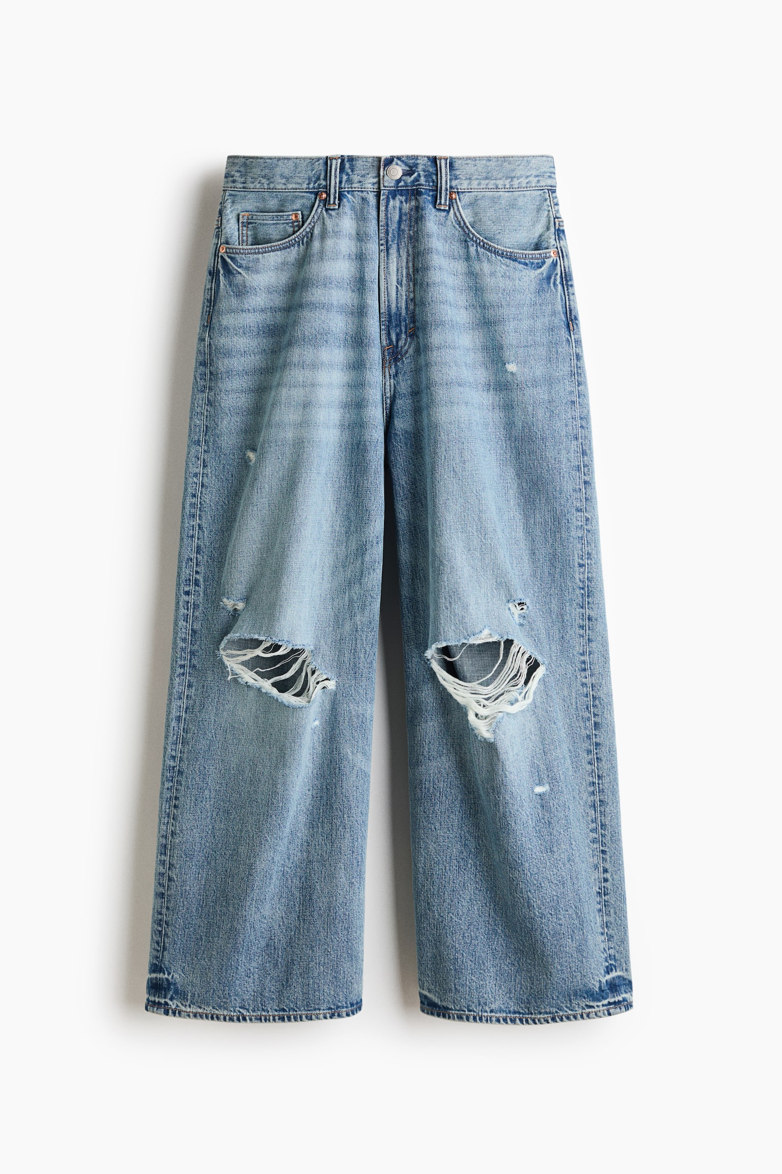 Мужские джинсы H&M Ultra-Baggy, цвет: Светлый джинсовый синий — фото 1