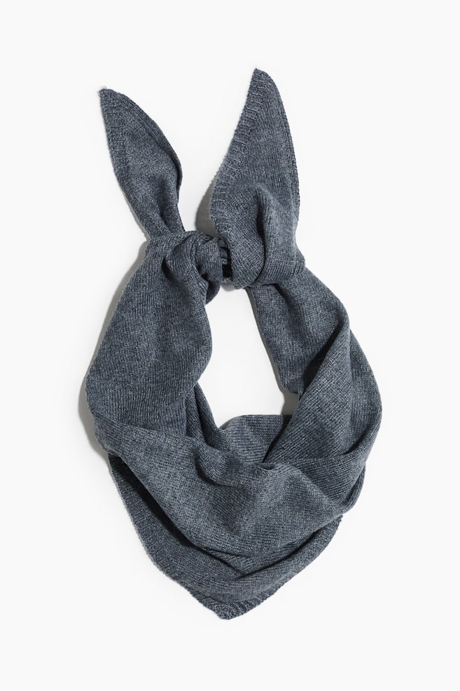 Fine-Knit Scarf - Dark gray melange/Red/Black/Light dusty pink - 1