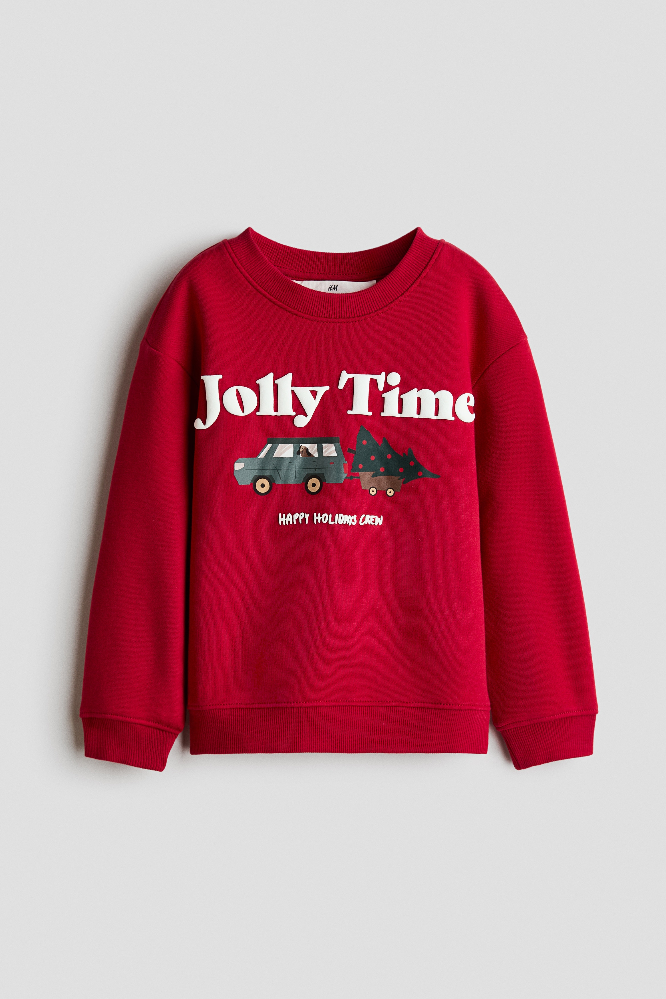 Printed Brushed-Inside Sweatshirt - Red/Jolly Time/Orange/jack o'lantern/Mint green/skulls/Beige/dinosaurs/Light beige/dinosaurs/Navy blue/Saturn Quest/Dark brown/lion/Gray/spider/Dusty blue/Road Trip/Green/trees/Light gray melange/Chelsea/Burnt orange/Adventure Seeker/Dark green/sports balls/Light dusty yellow/Play Crew/White/green striped