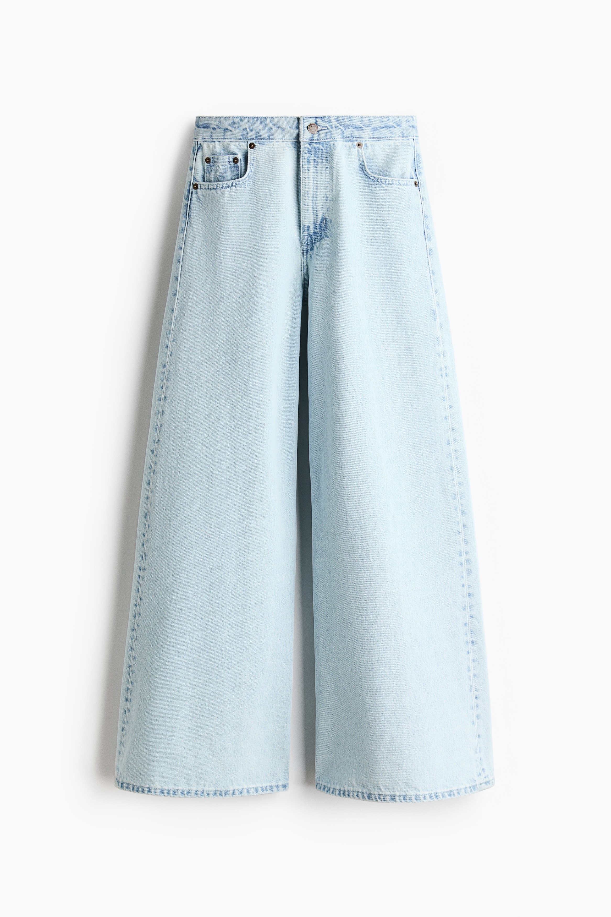 Super Wide High Waist Jeans - Blu denim chiaro