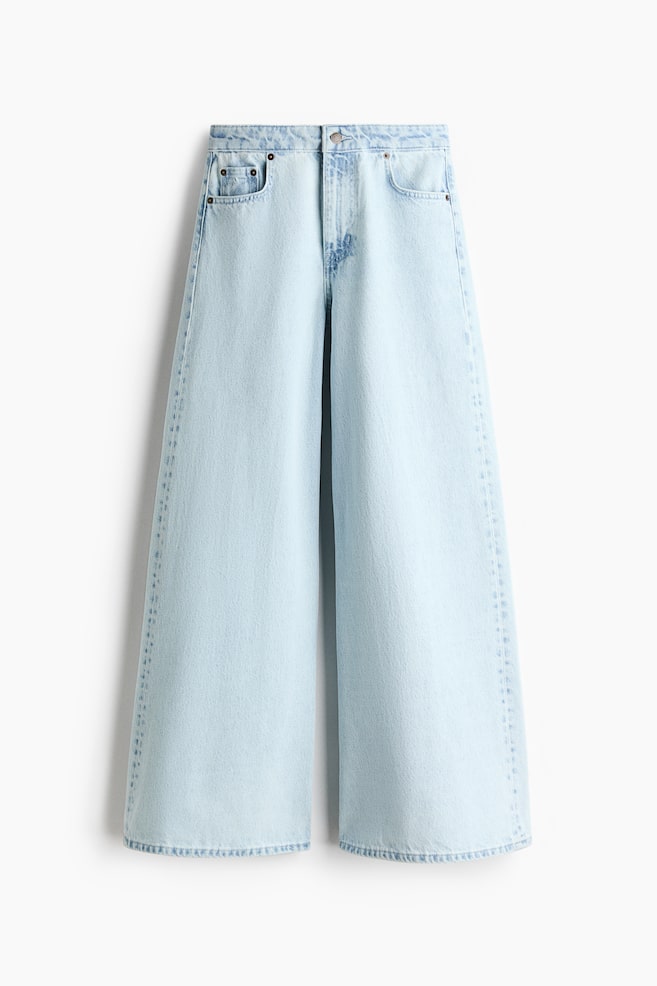 Super Wide High Waist Jeans - Light denim blue - 1