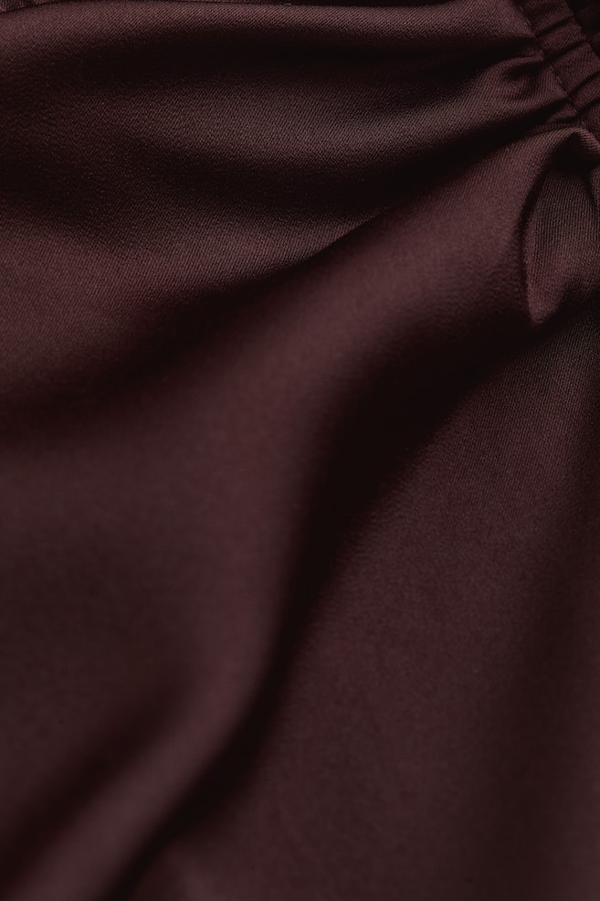 Satin wrap dress - Burgundy/Red/Patterned/Black - 2