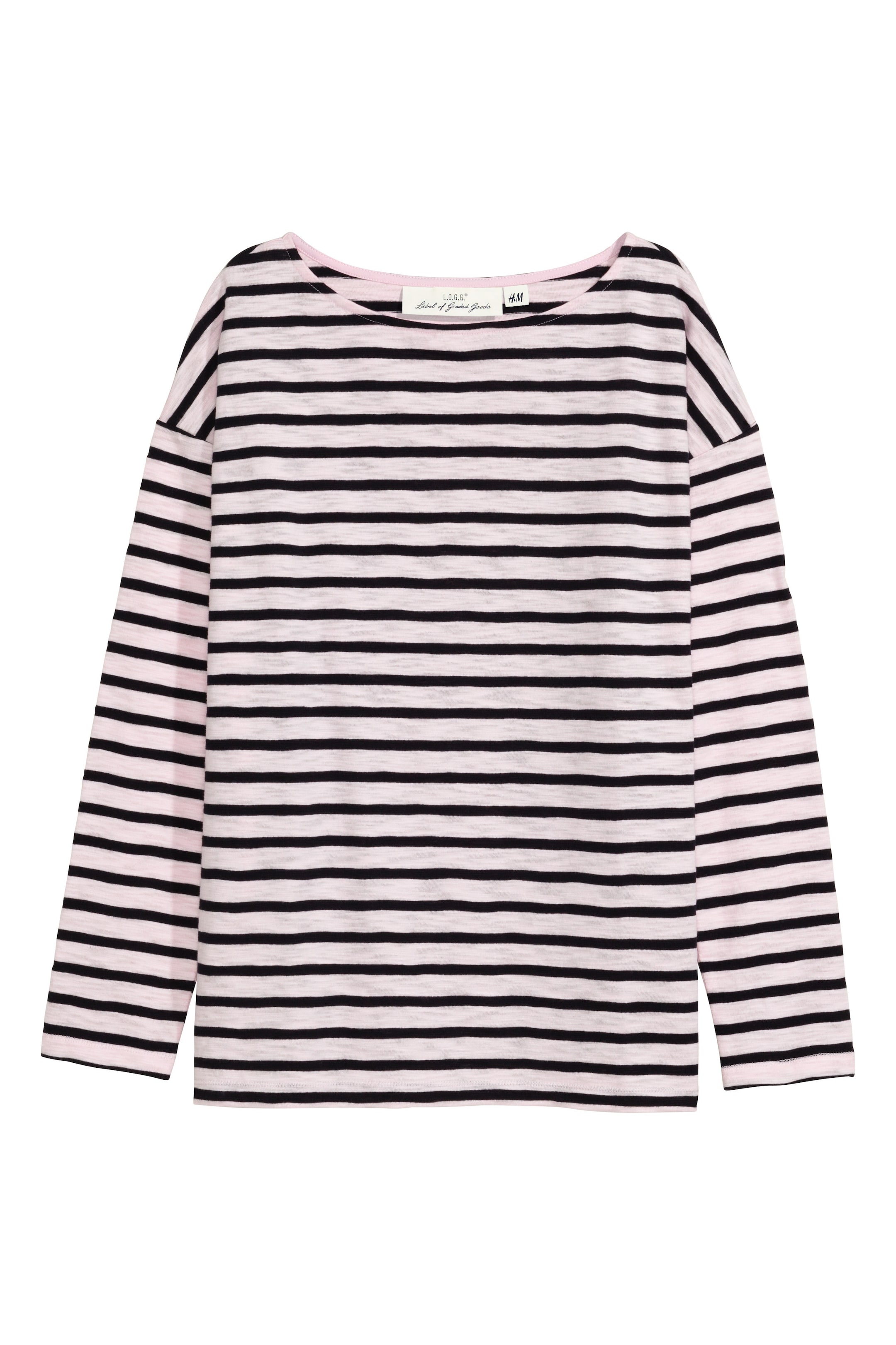 View larger image: Long-sleeved top - Light pink/Striped - Ladies | H&M GB 1