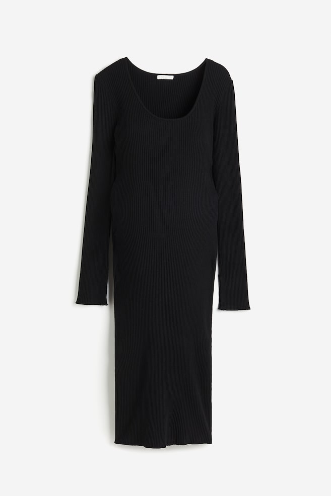 MAMA Rib-knit dress - Black - 2