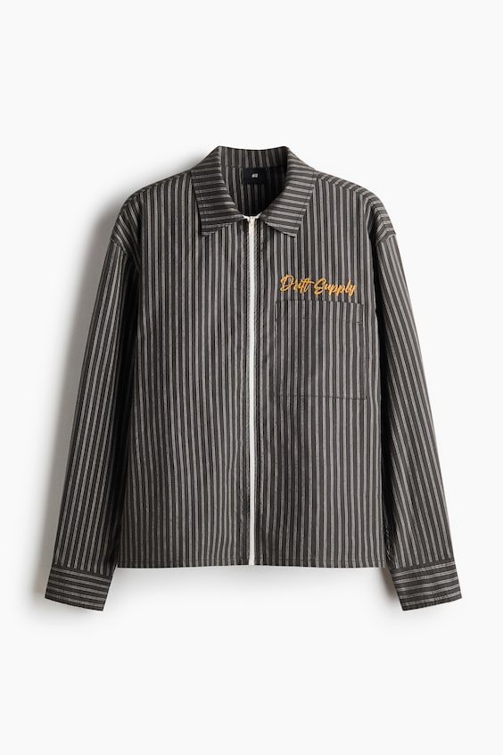 H&M Embroidered Cotton Overshirt