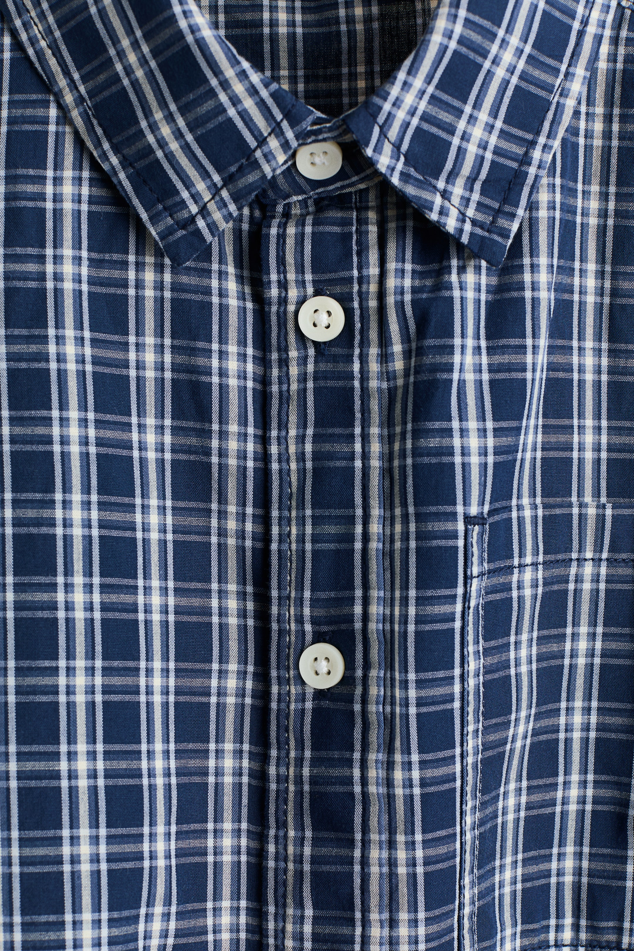 View larger image: Short-Sleeved Cotton Shirt - Blue/checked - Kids | H&M US 2