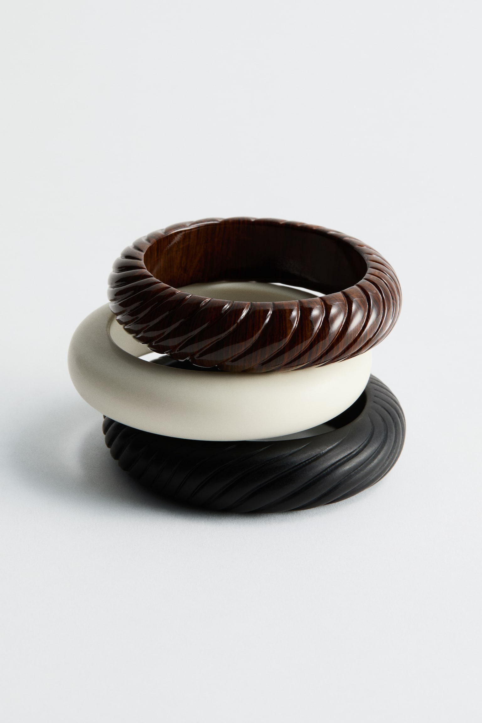 3-pack bangles - Dark brown/Black/Cream - 1