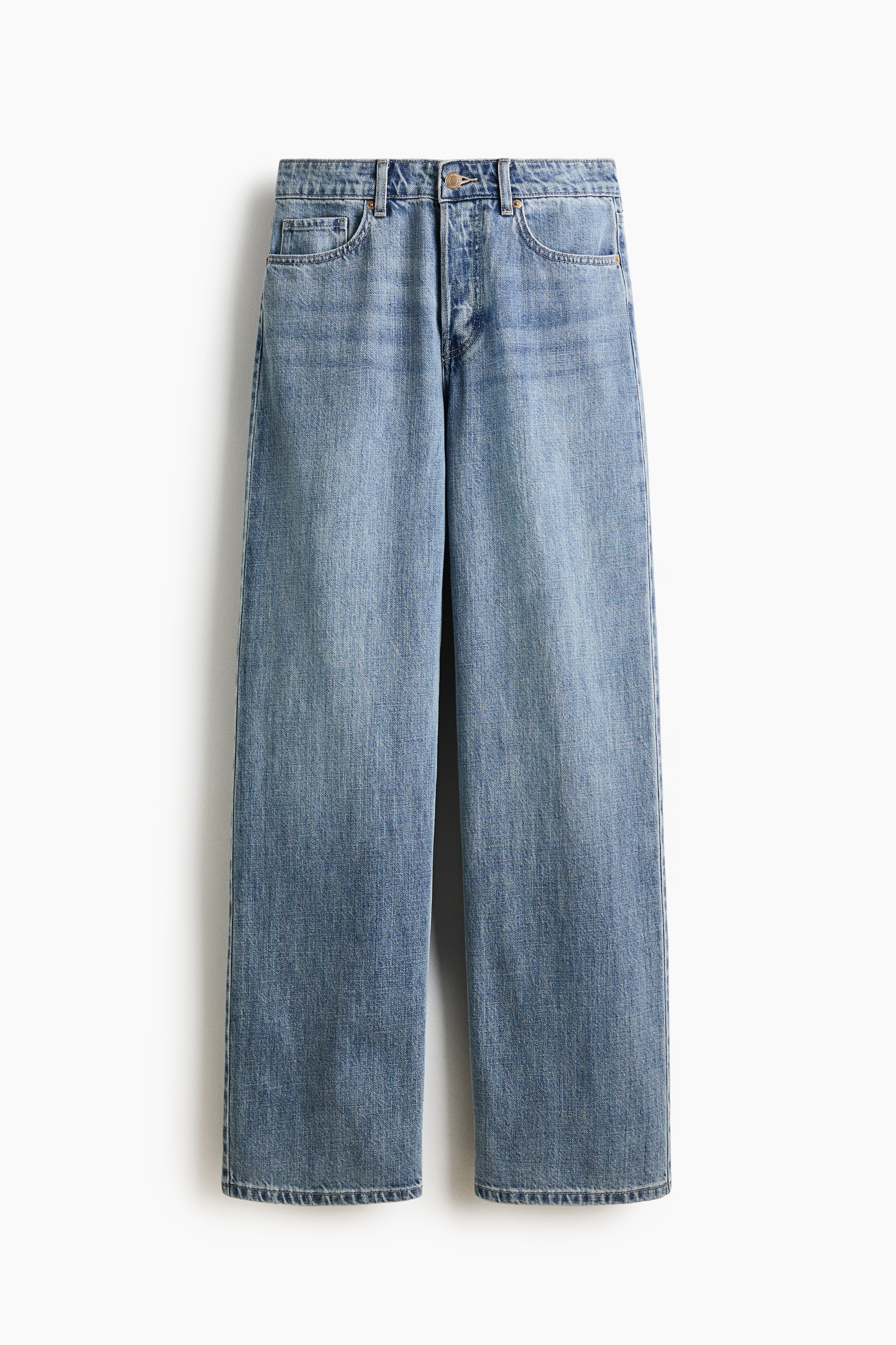 Wide Regular Waist Jeans - Light denim blue