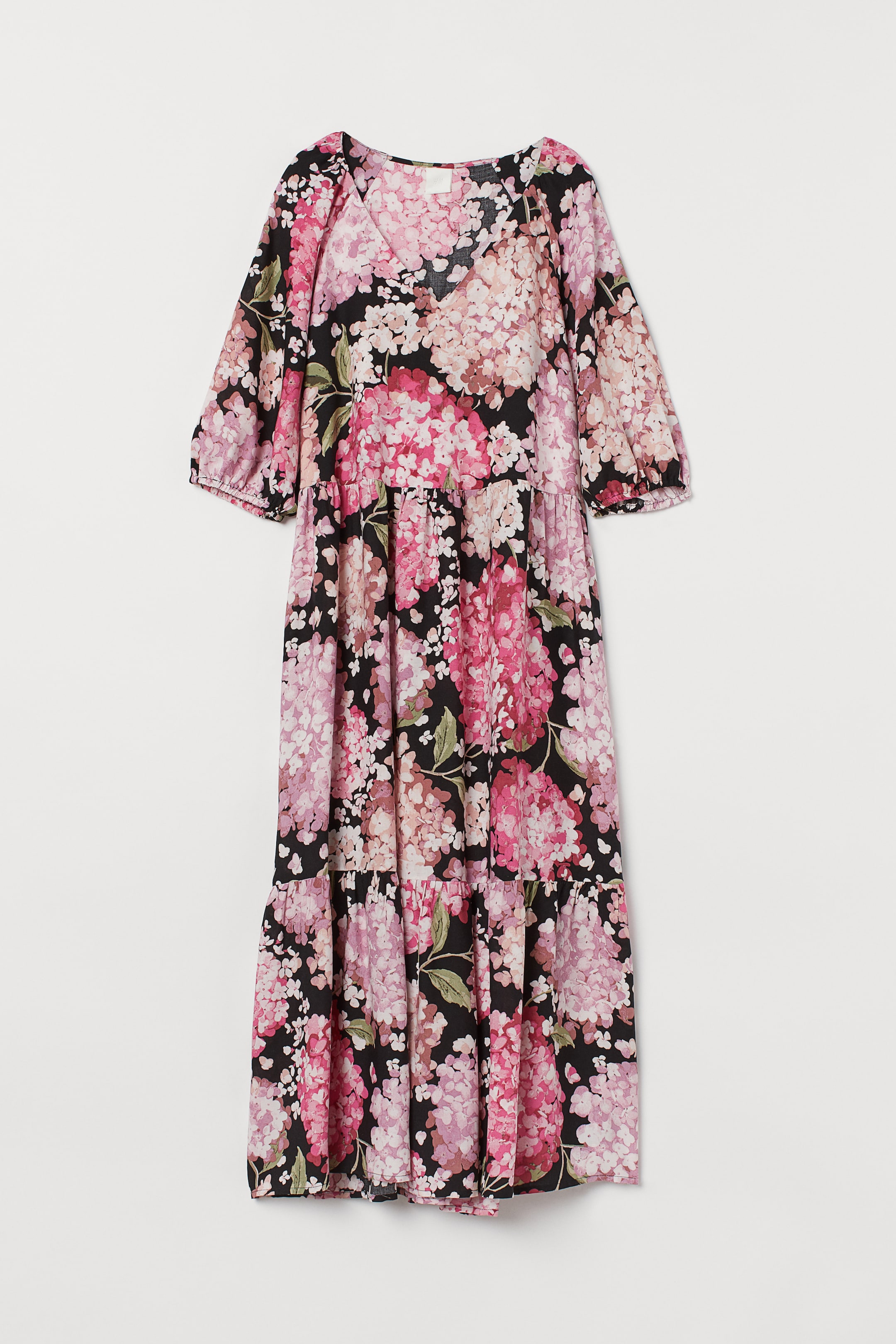 View larger image: Puff-sleeved dress - Black/Floral - Ladies | H&M GB 1