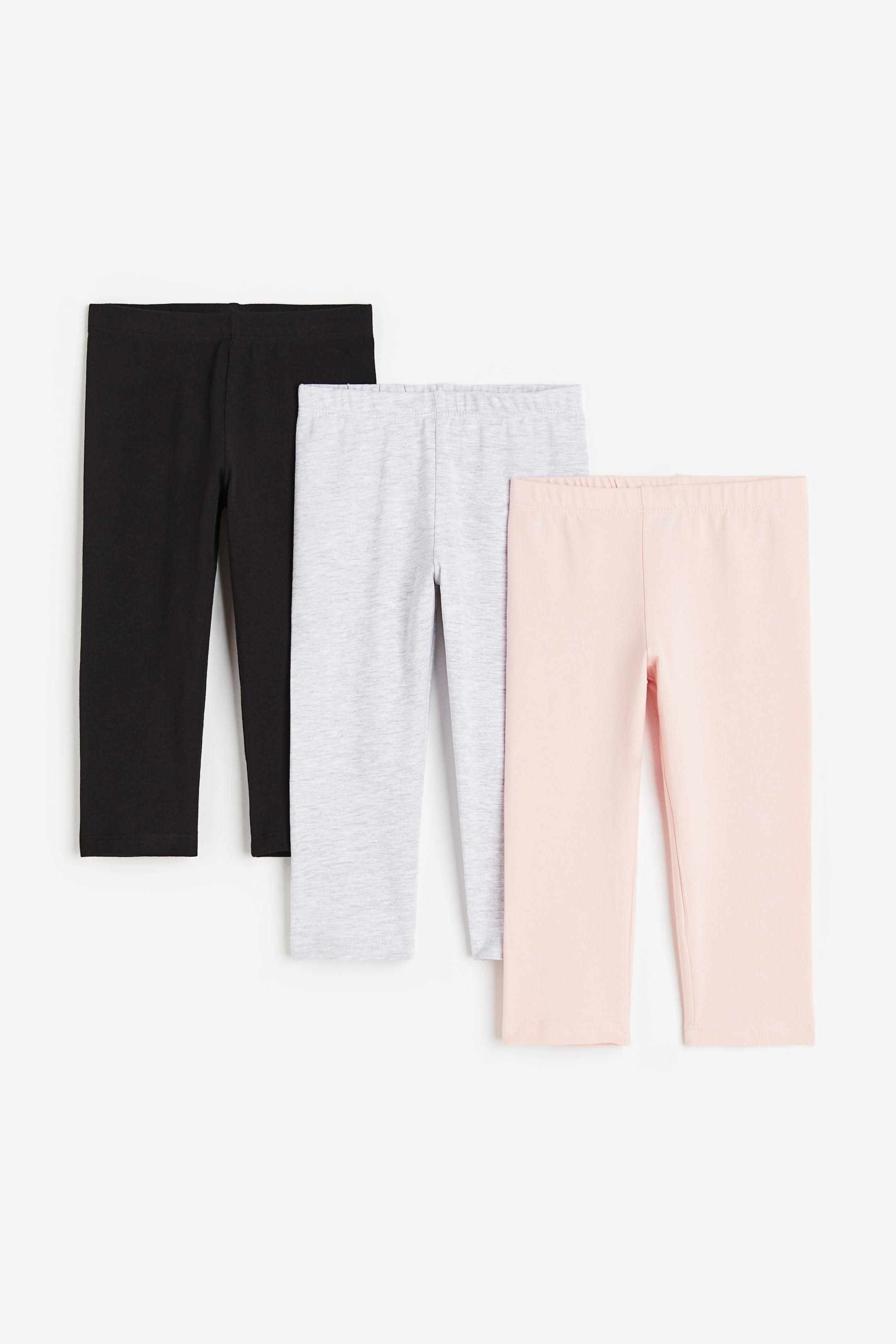 View larger image: 3-pack cotton leggings - Black/Light grey marl - Kids | H&M 1