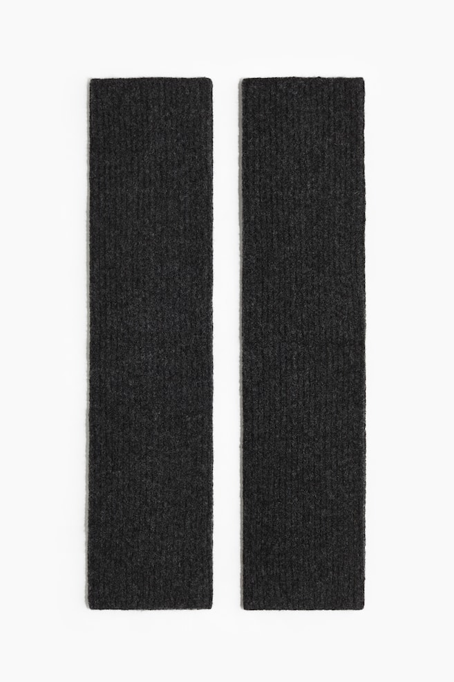 Wool-blend leg warmers - Dark grey marl - 1