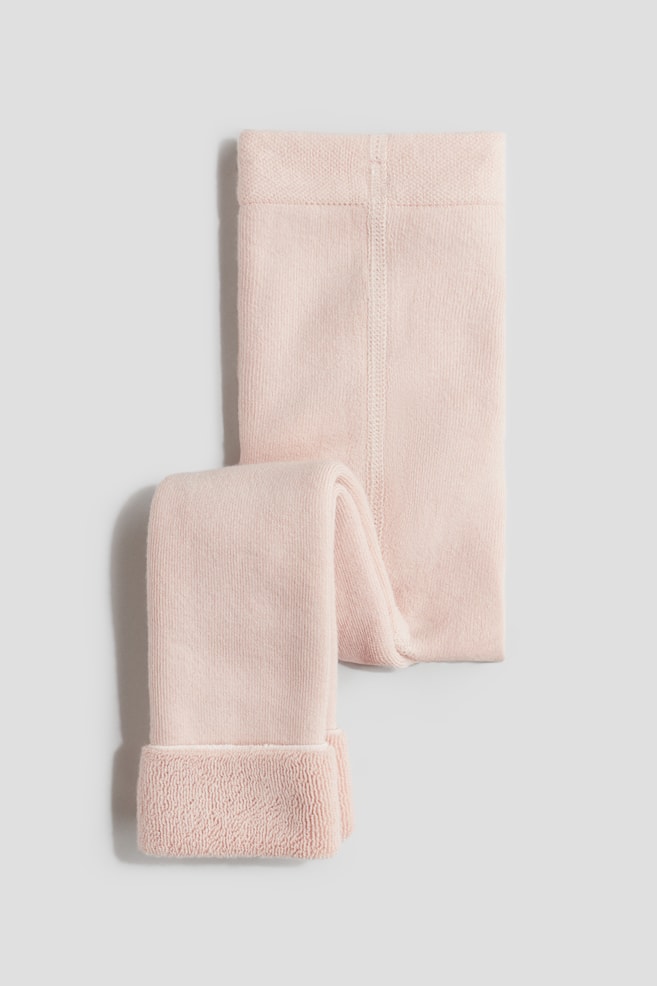 Terry leggings - Light pink/Dark grey/Beige marl - 1