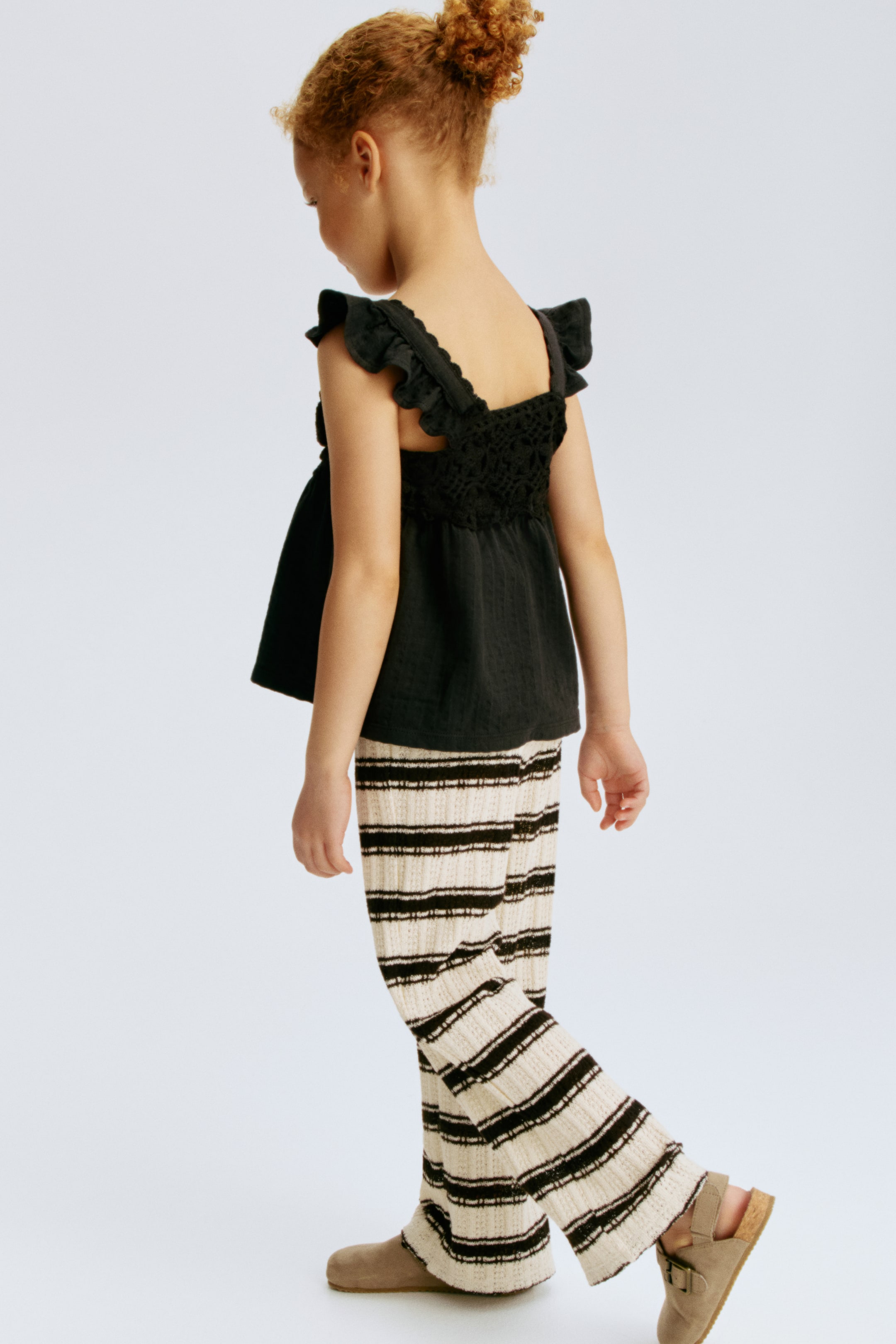 Pantalon large en tricot texturé
