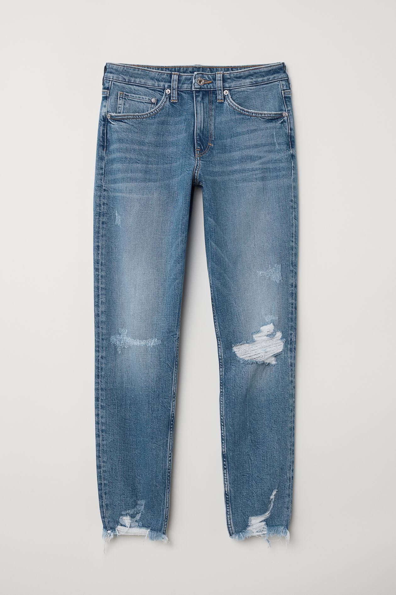 Girlfriend Regular Jeans Light denim blue Ladies H&M