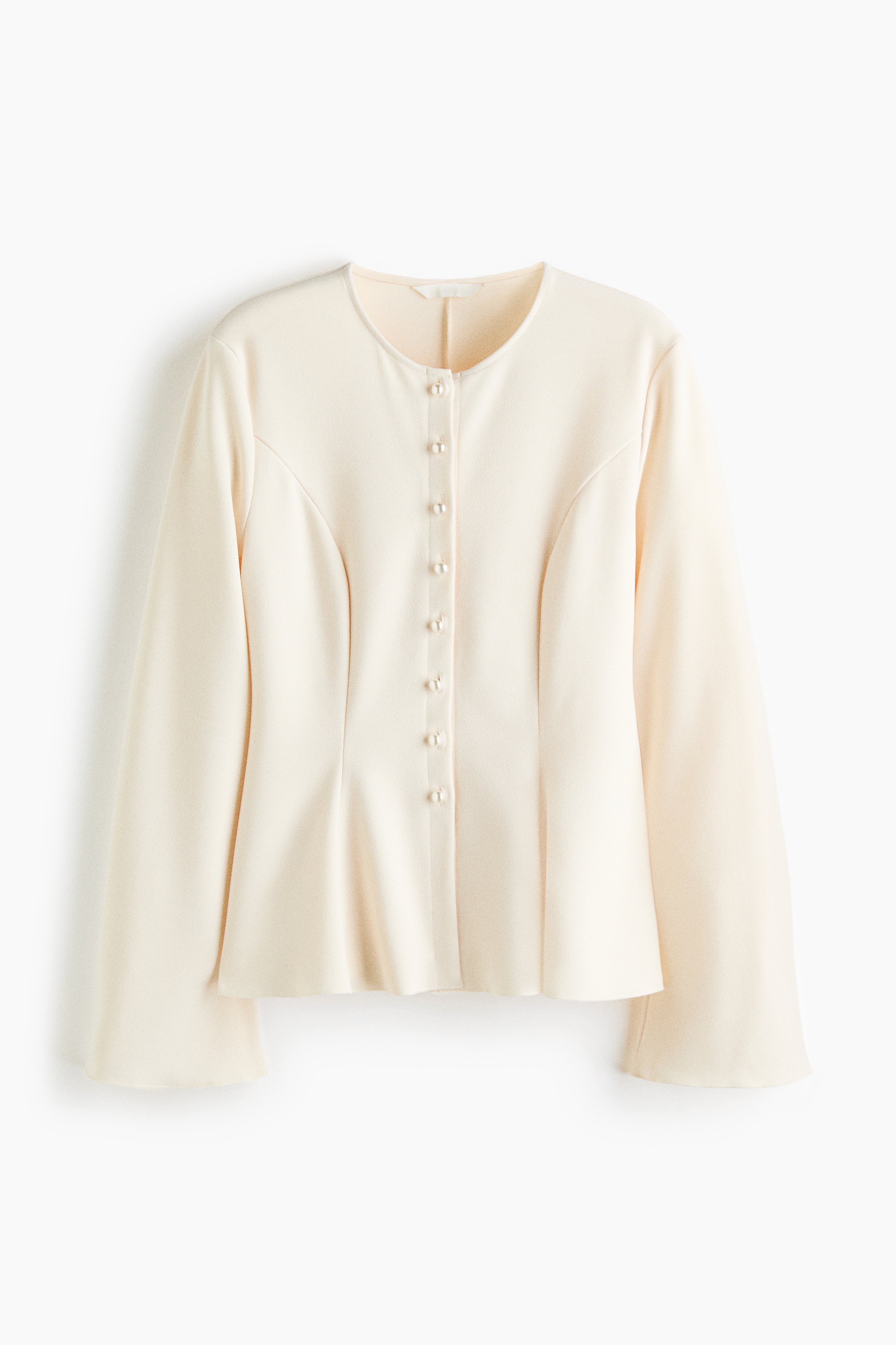 Crêpe peplum cardigan