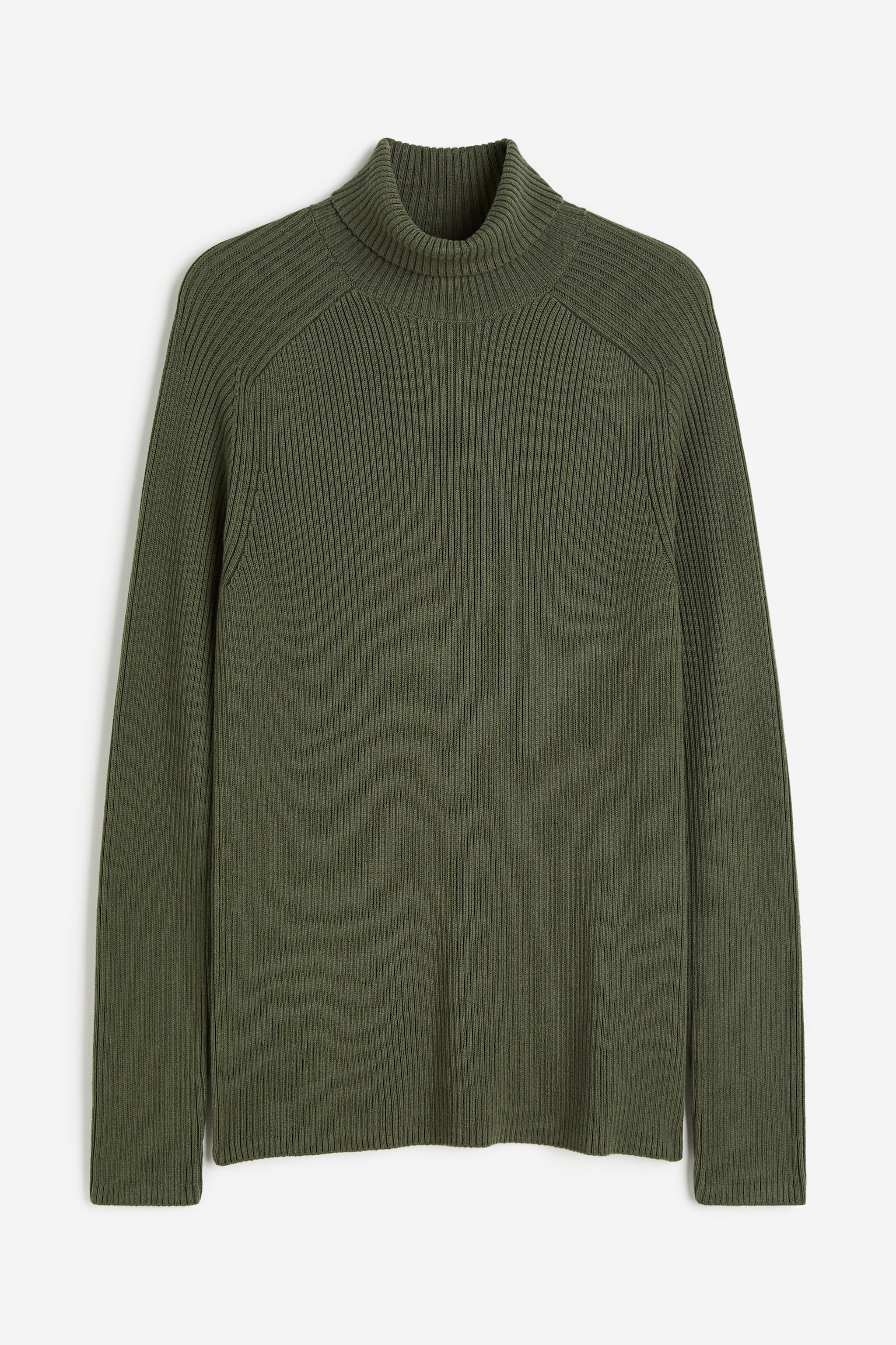 Muscle Fit Turtleneck Sweater - Dark green/White - 1