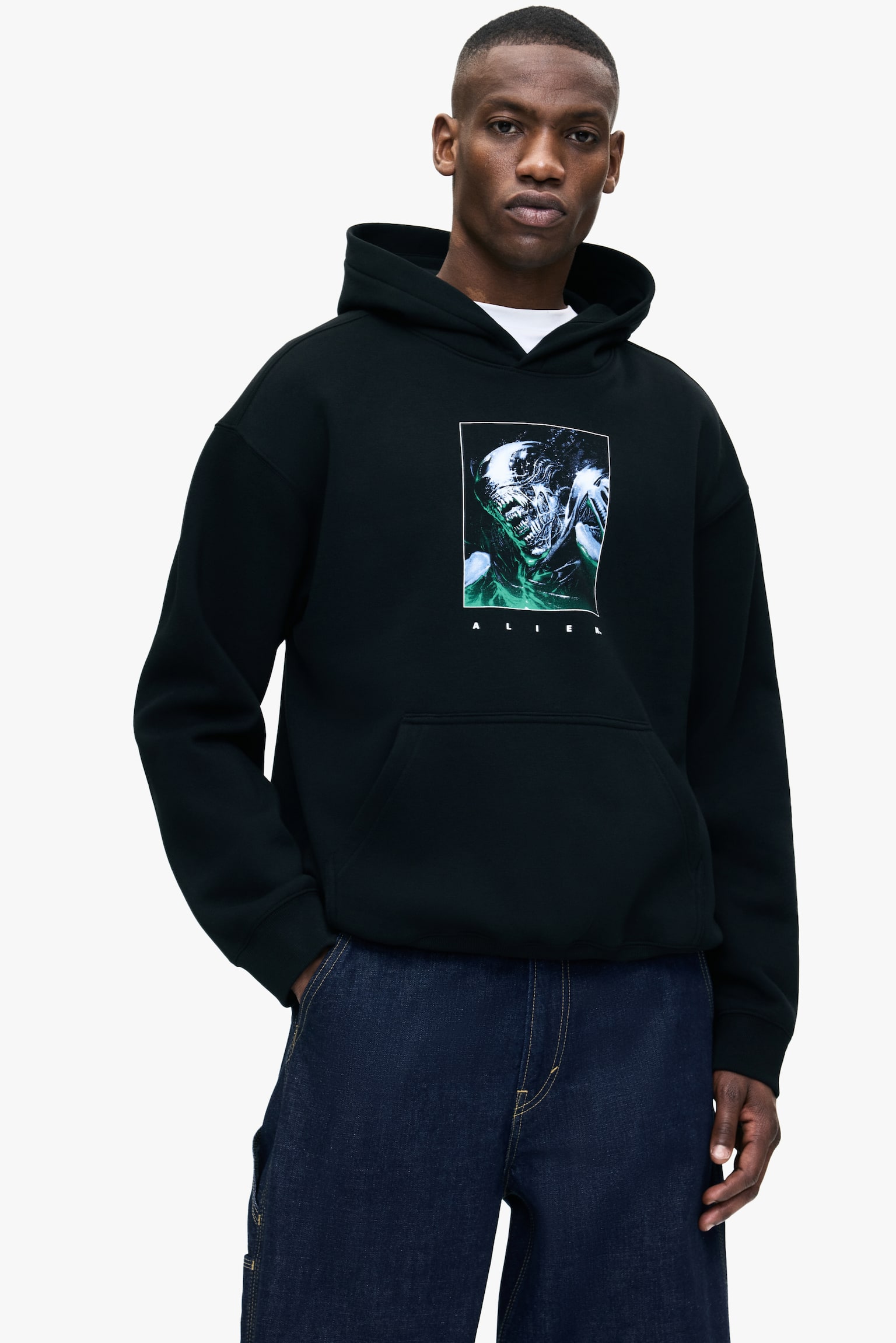 Loose Fit Printed hoodie - Black/Alien/White/The Godfather/White/Terminator - 5
