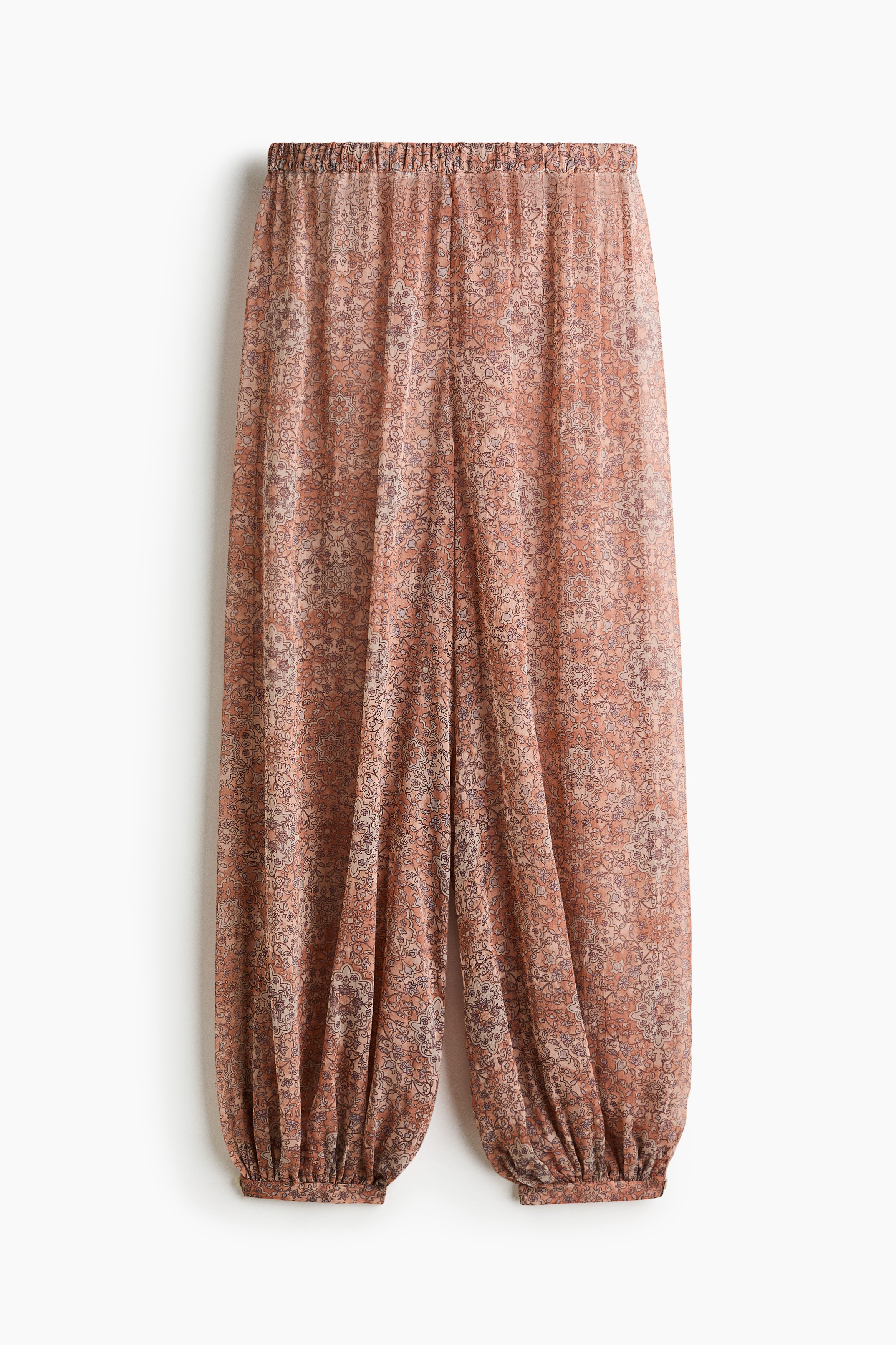 Balloon-Leg Pull-On Pants - Light pink/floral