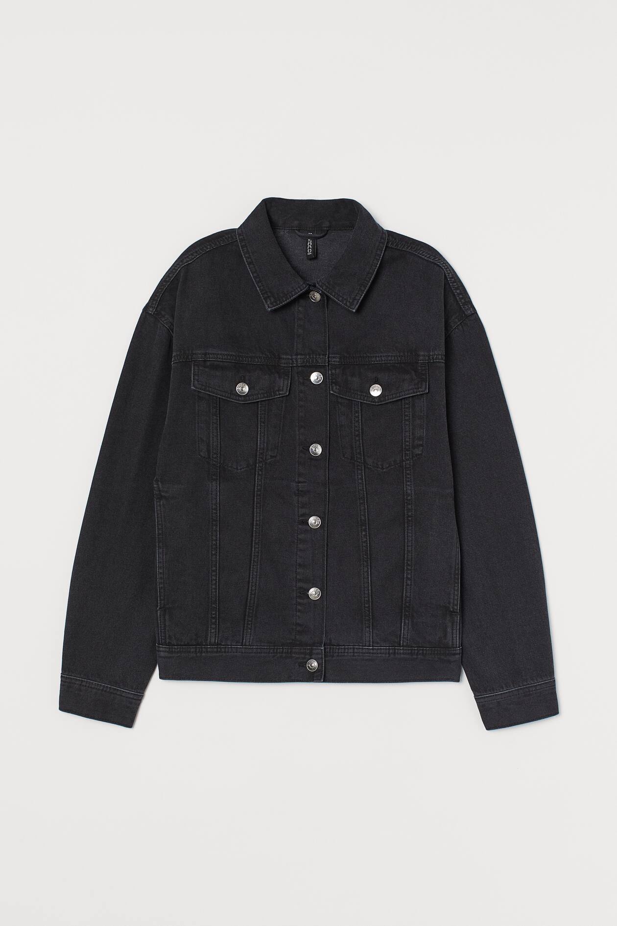 Denim Jacket - Long sleeve - Black - Ladies | H&M US