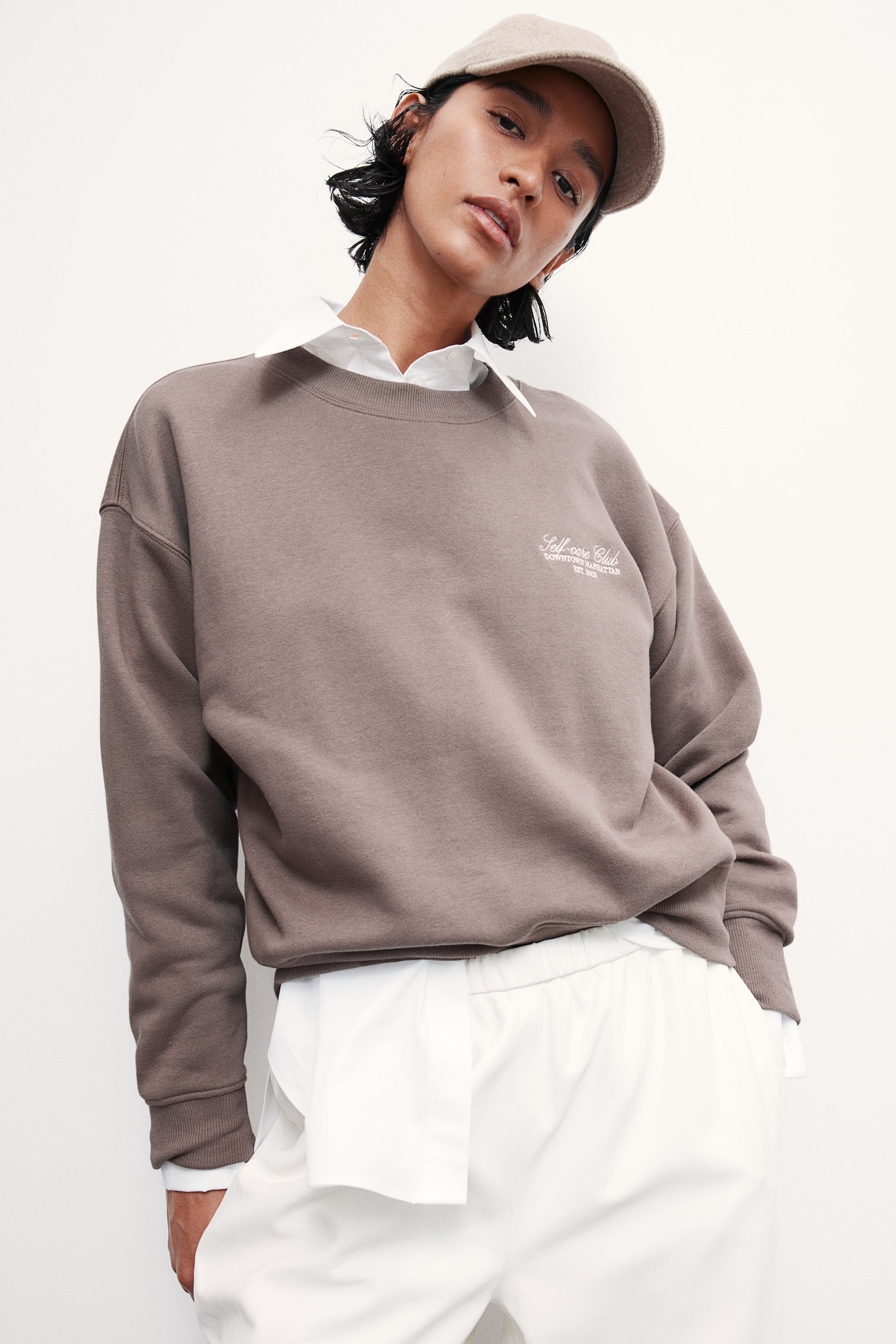 Sweatshirt with Text Motif