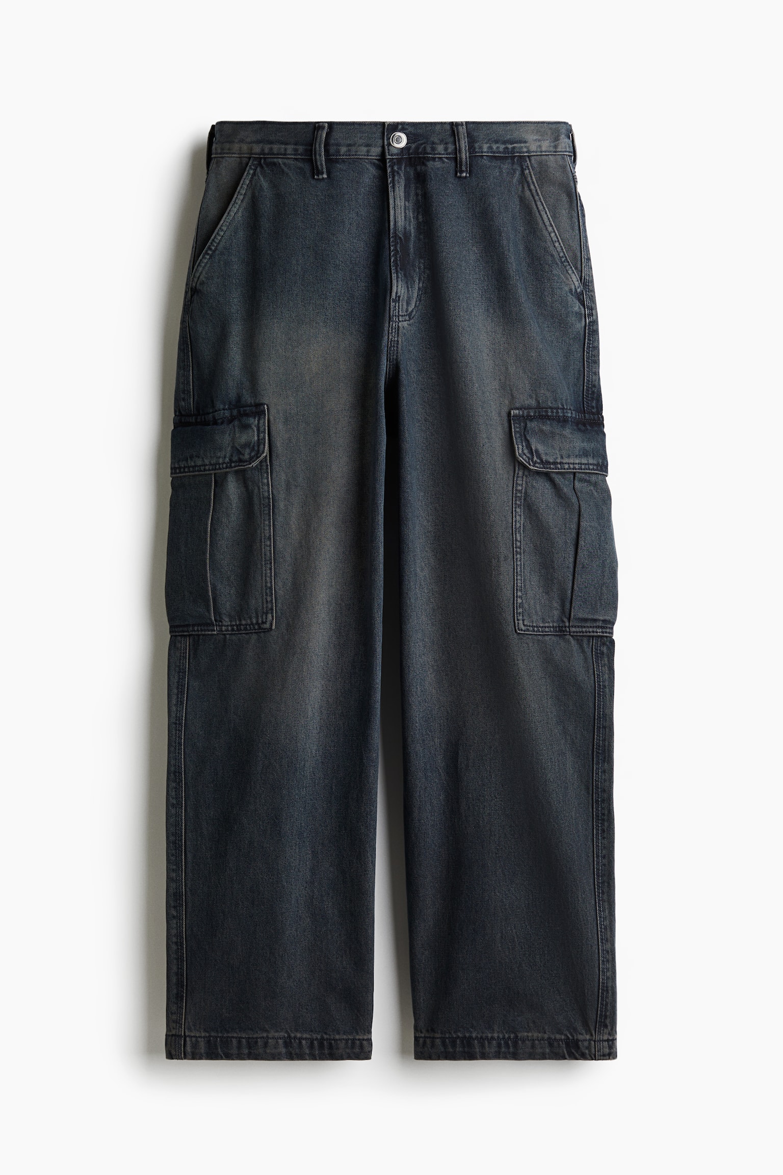 Baggy Cargo Jeans - Azul escuro/Preto/Azul denim - 2