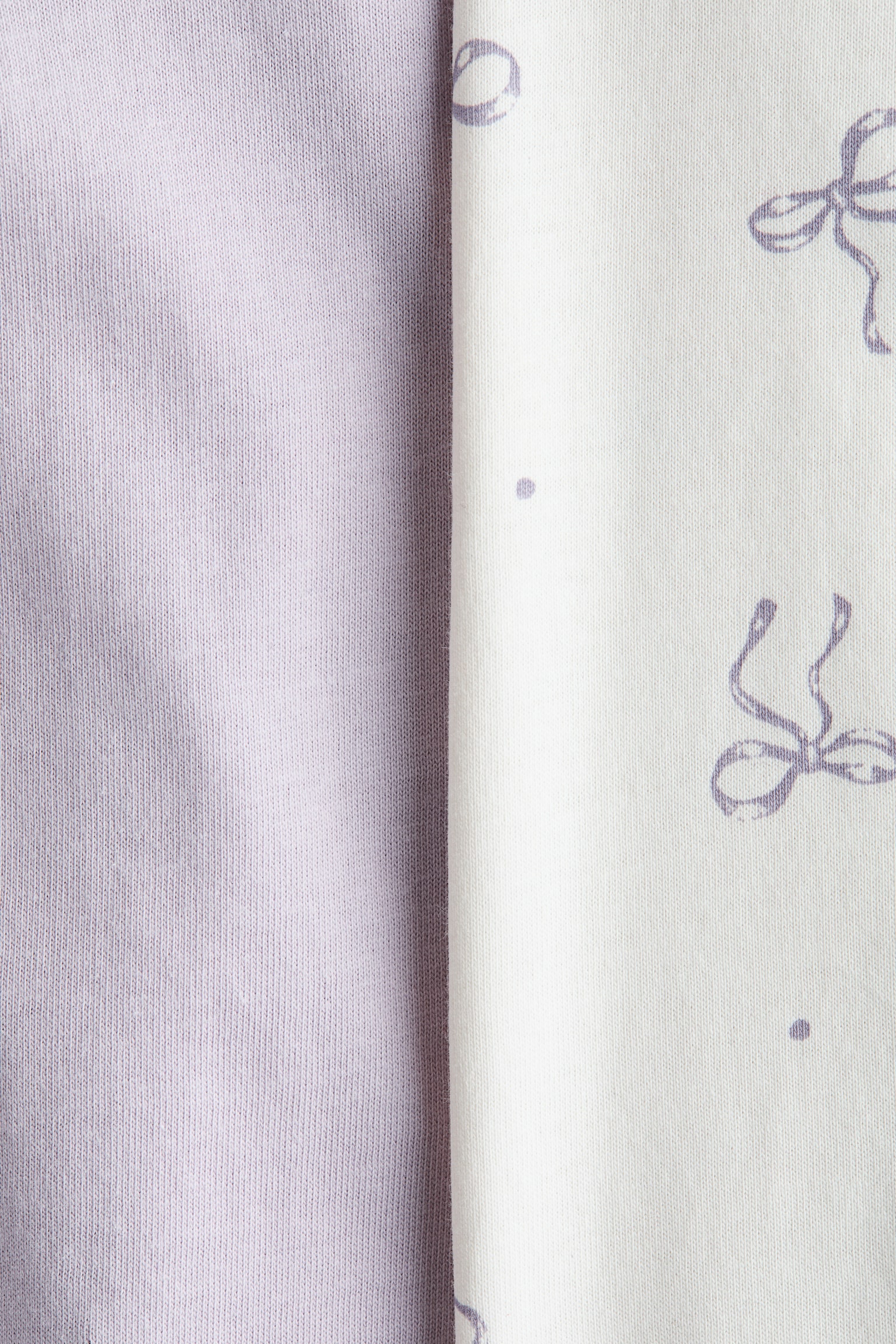 Набір із 2 комбінезонів для сну на блискавці - Світло-фіолетовий/бантики/Світло-сірий/плюшеві ведмедики/Світло-бежевий/горошок/Світло-фіолетовий/сердечка/Світло-бежевий/білий/Світло-бірюзовий/тварини - 2