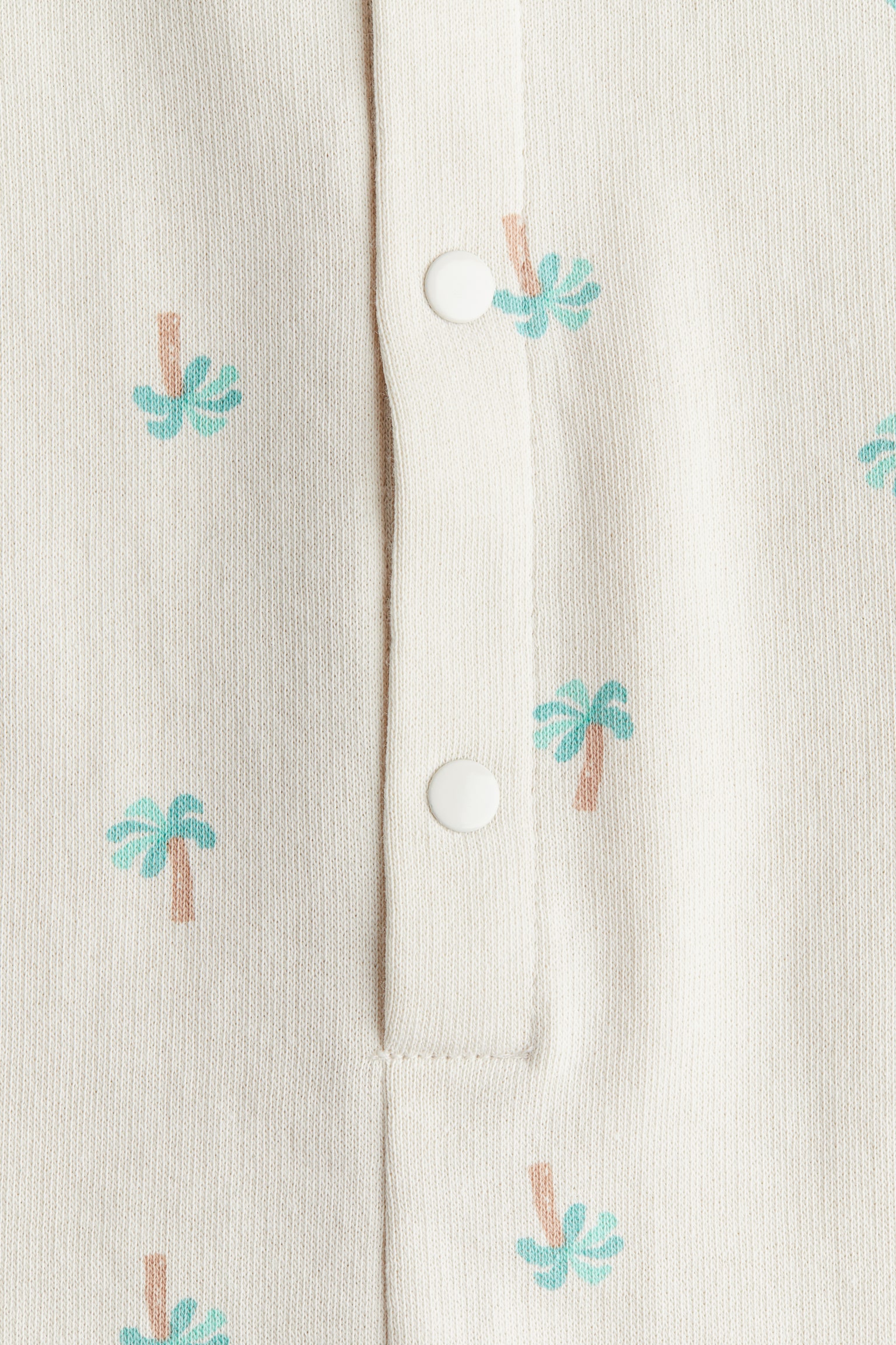 Sleeveless romper suit - Light beige/Palm trees/Navy blue - 2