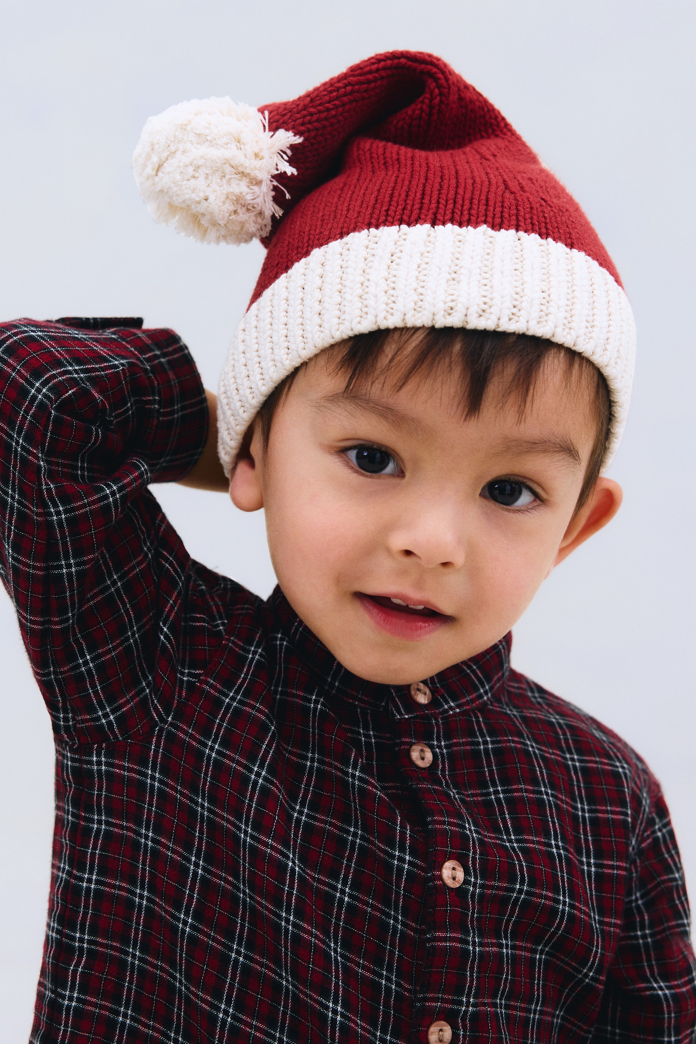 H & M - Fine-knit cotton Santa hat - レッド