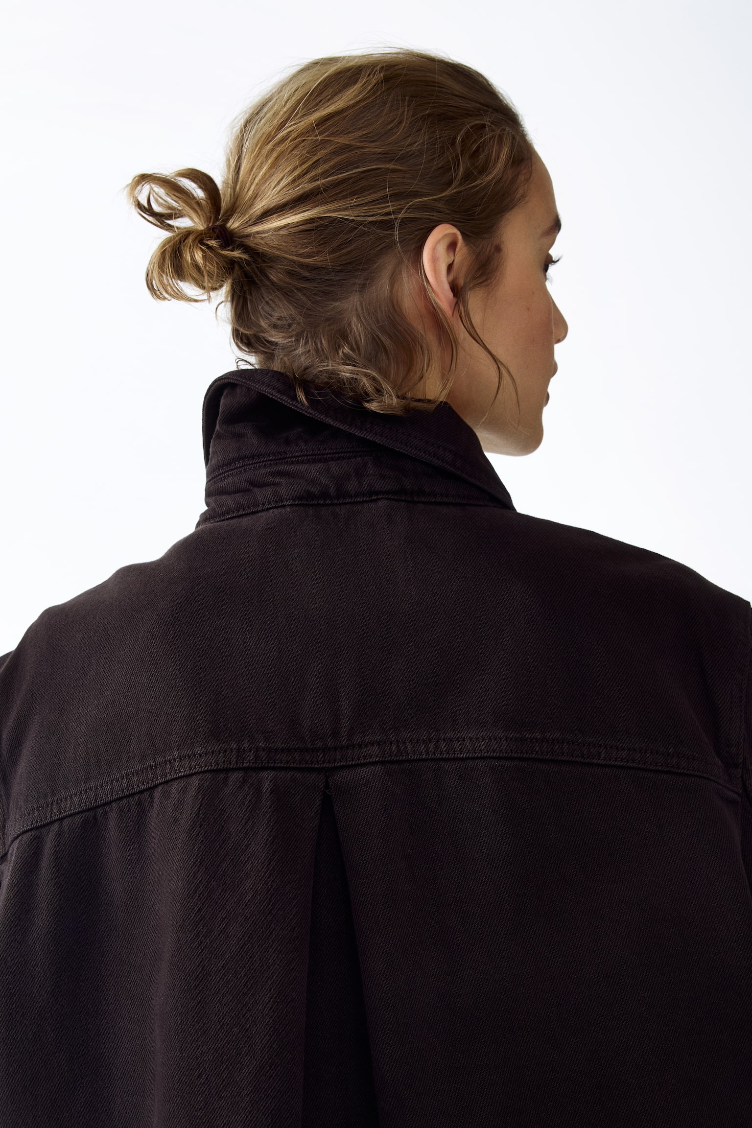 Cotton twill shacket-Dark brown - 6