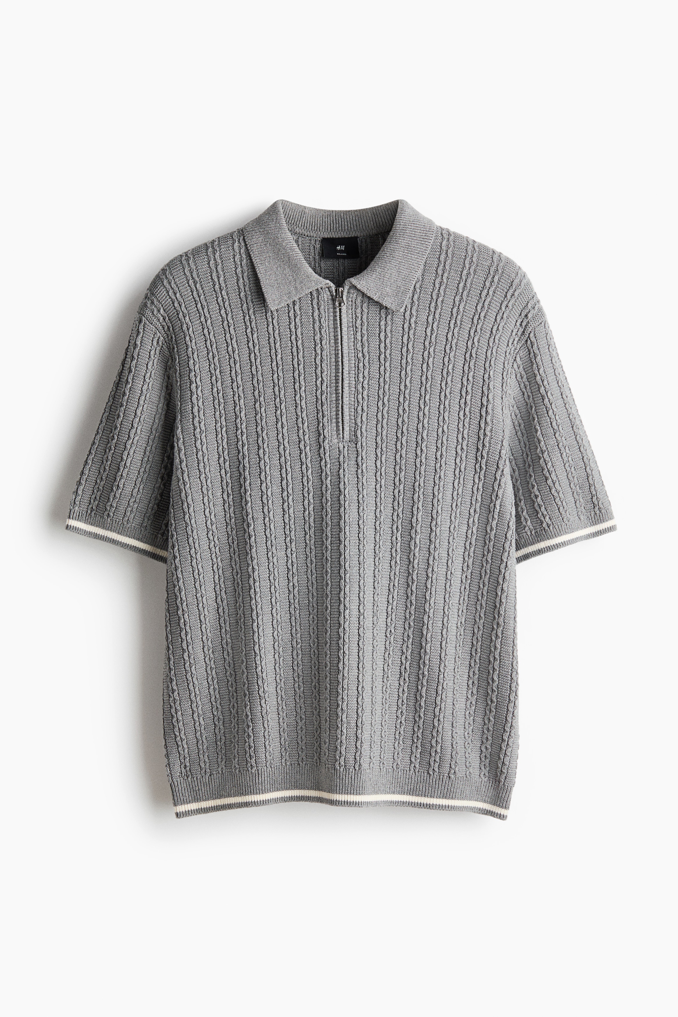 Relaxed Fit Zip-top polo shirtModel