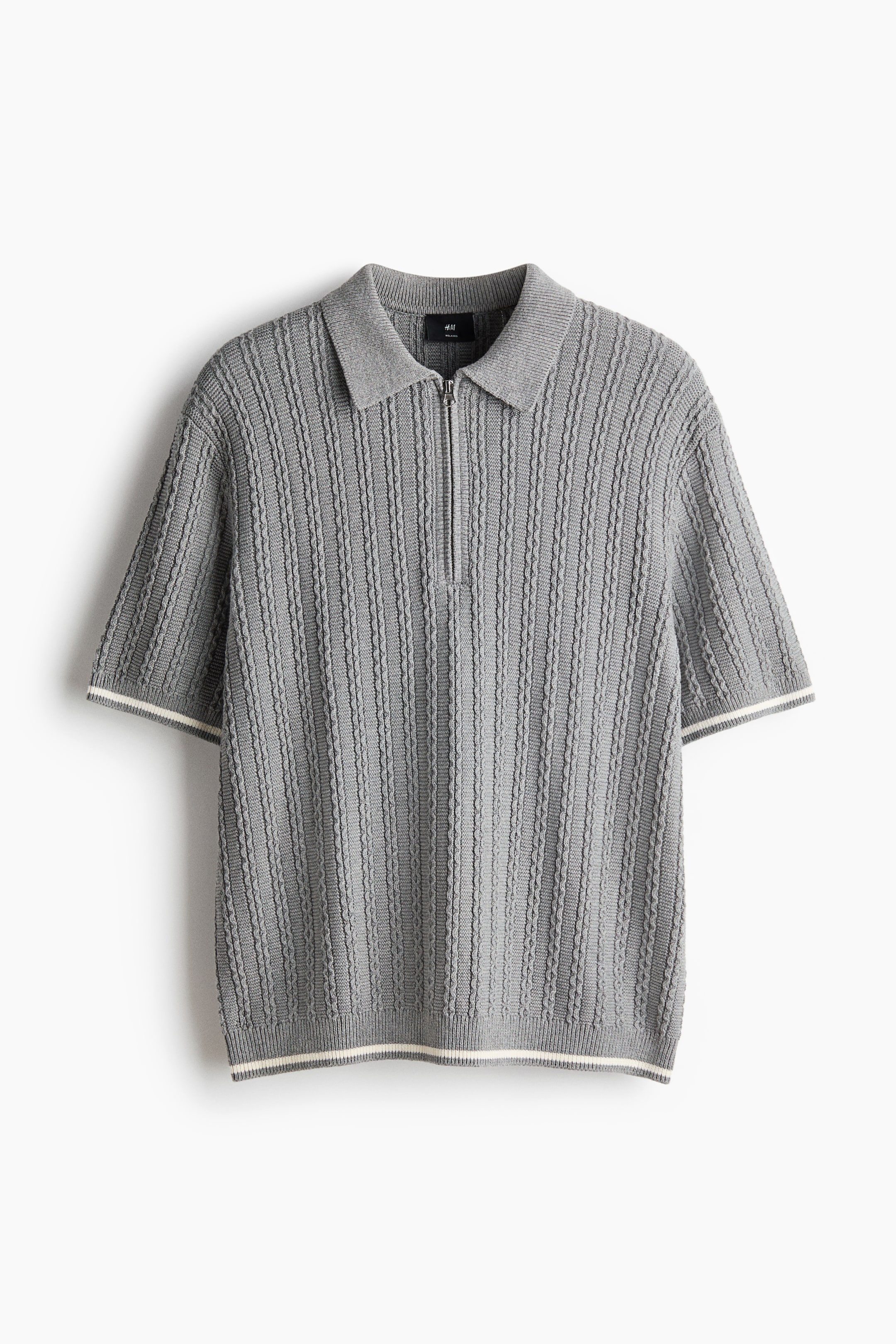 Relaxed-Fit Half-Zip Polo Shirt