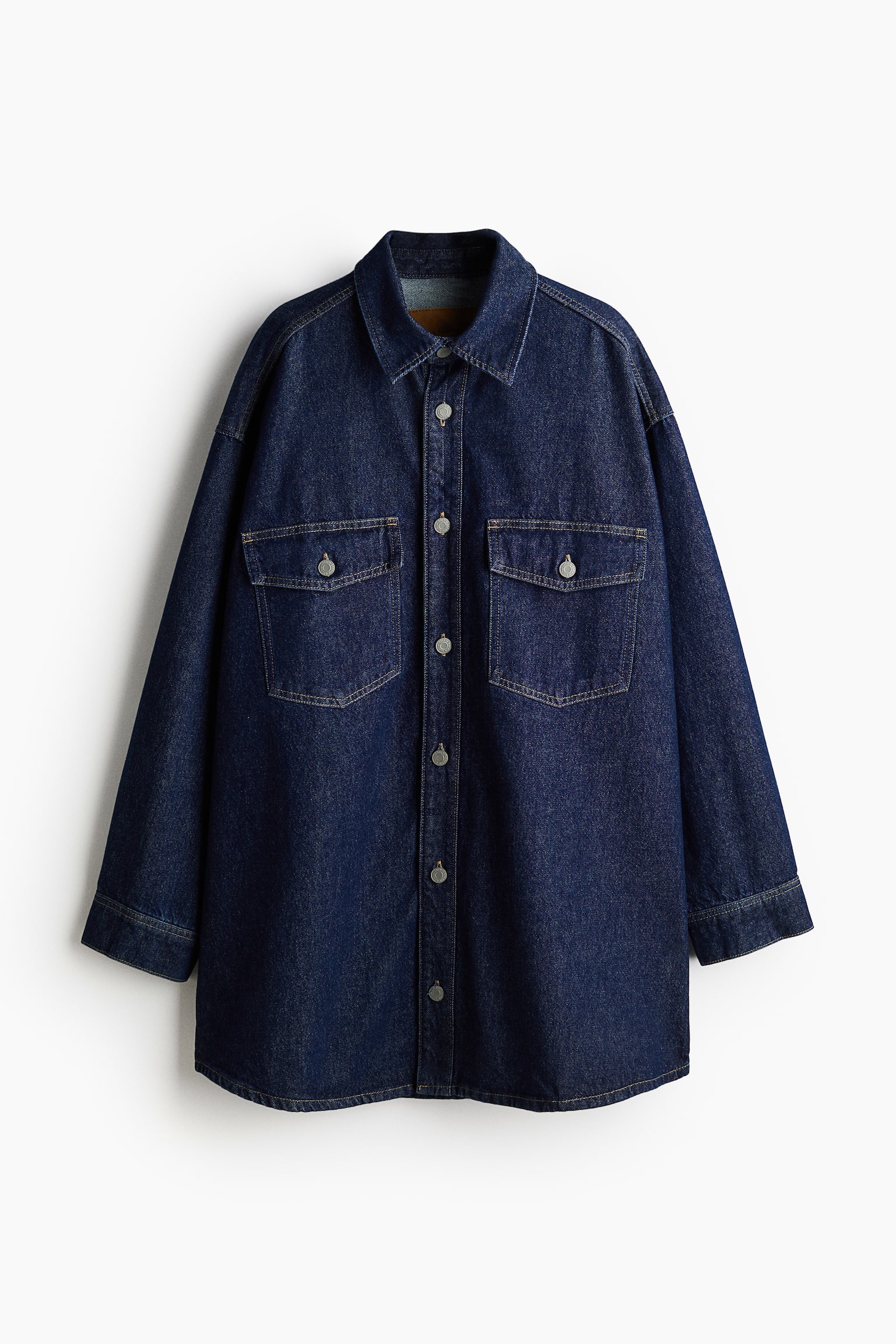 Oversized denim shirt - Dark denim blue/Black/Light denim blue/Denim blue - 2