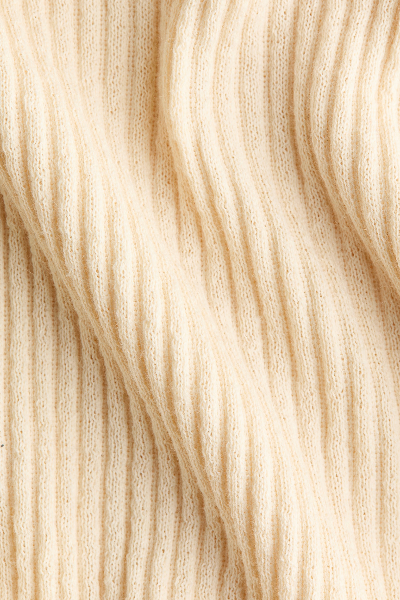 Rib-knit T-shirt dress - Pale yellow/Dark brown/Black - 2