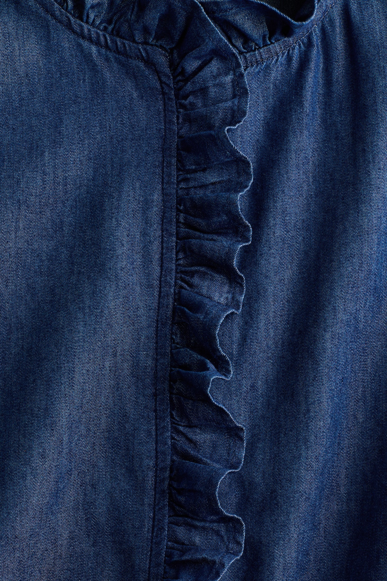 Ruffle-Trimmed Denim Blouse - image 4