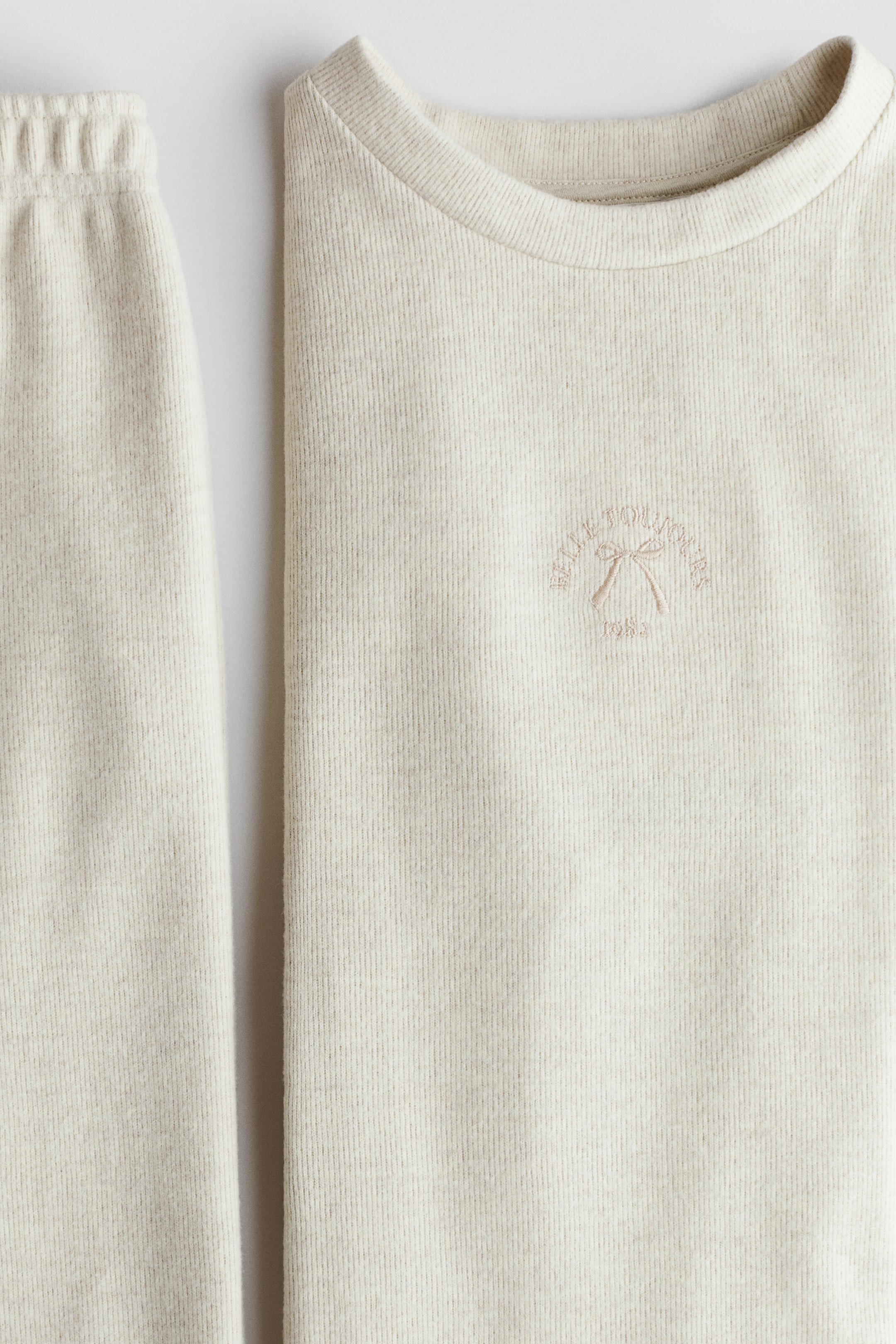 Zobraziť väčší obrázok: 2-piece ribbed jersey set - Svetlobéžová melírovaná - DETI | H&M SK 2